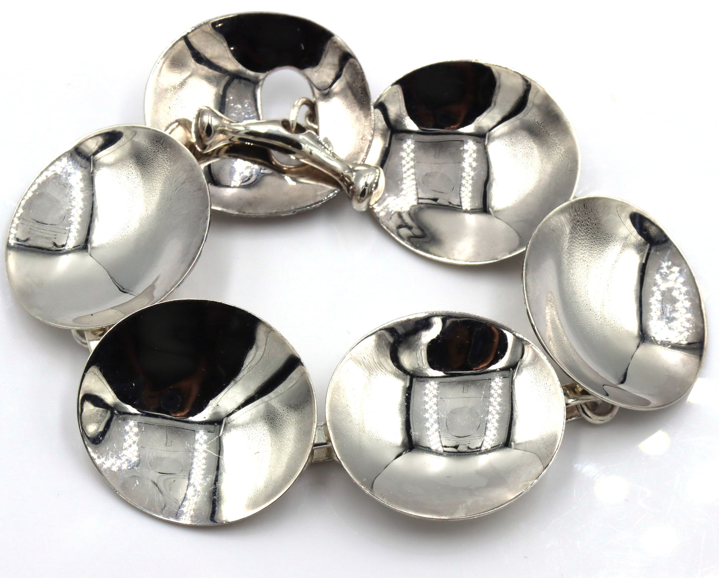 Vintage 925 Sterling Silver Robert Lee Morris Circle Toggle Bracelet