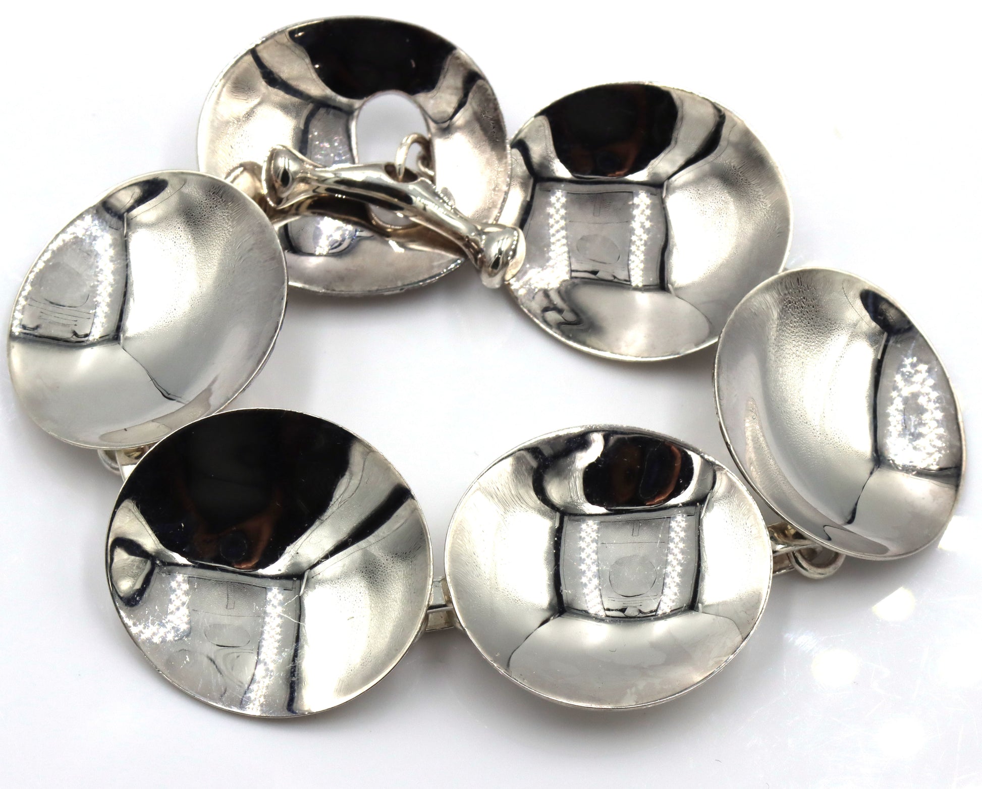 Vintage 925 Sterling Silver Robert Lee Morris Circle Toggle Bracelet