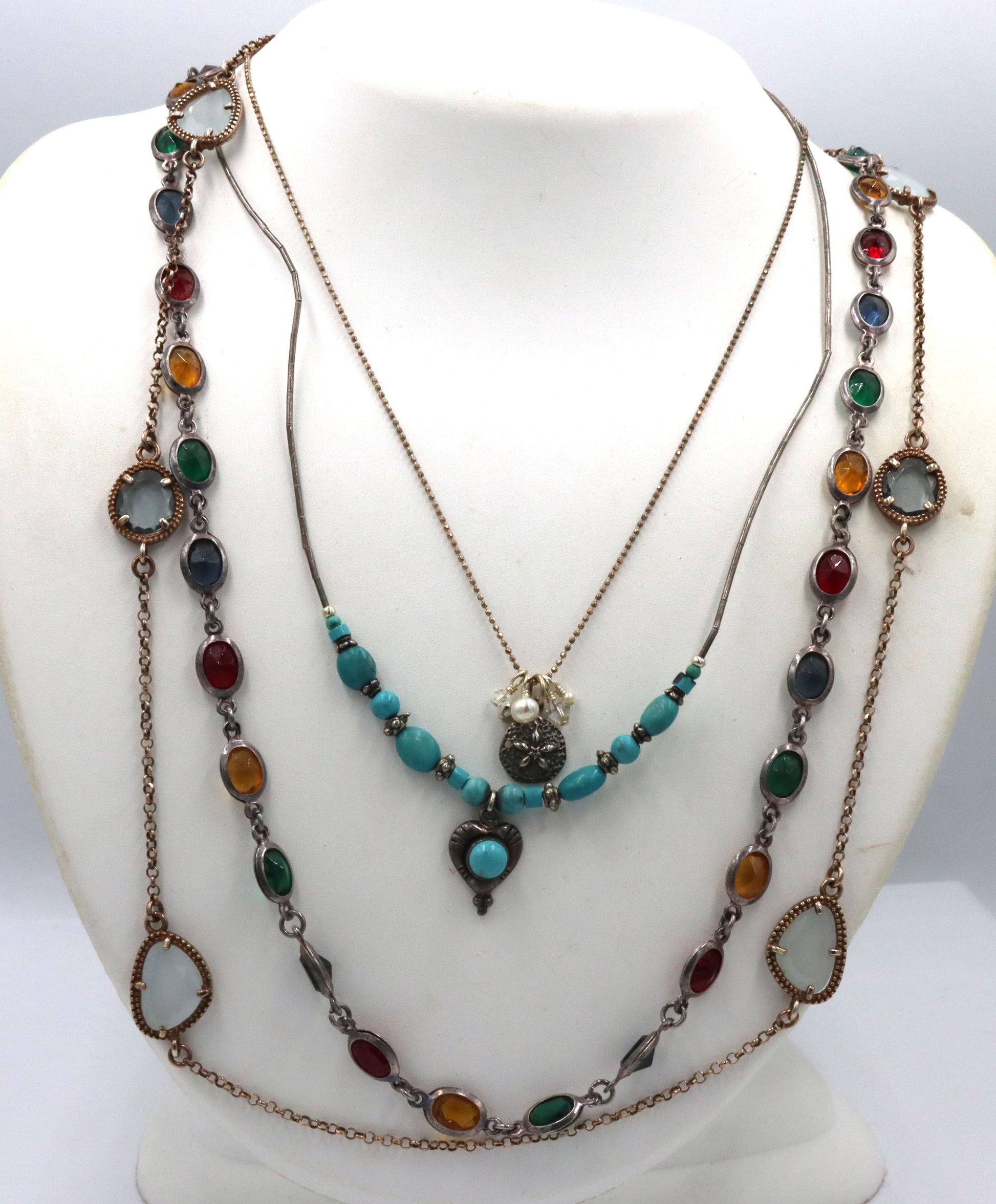 Group lot of 4 Vintage 925 sterling silver necklaces