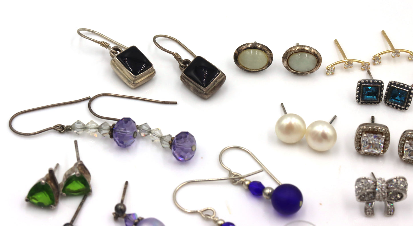 Group lot of vintage 925 sterling silver earrings