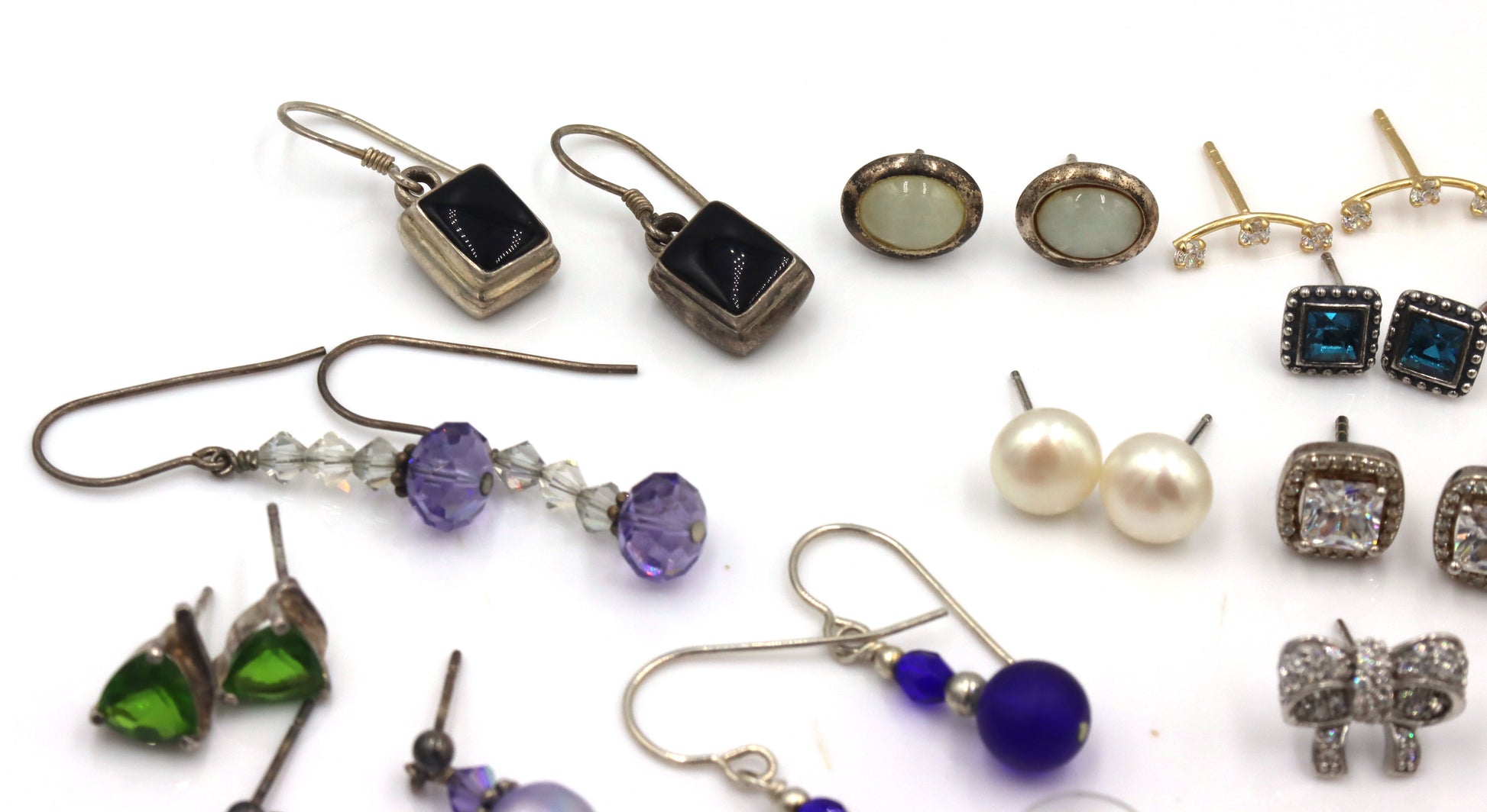 Group lot of vintage 925 sterling silver earrings