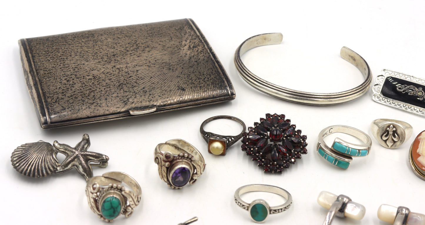 Group lot of Vintage 925 sterling silver miscellaneous jewelry