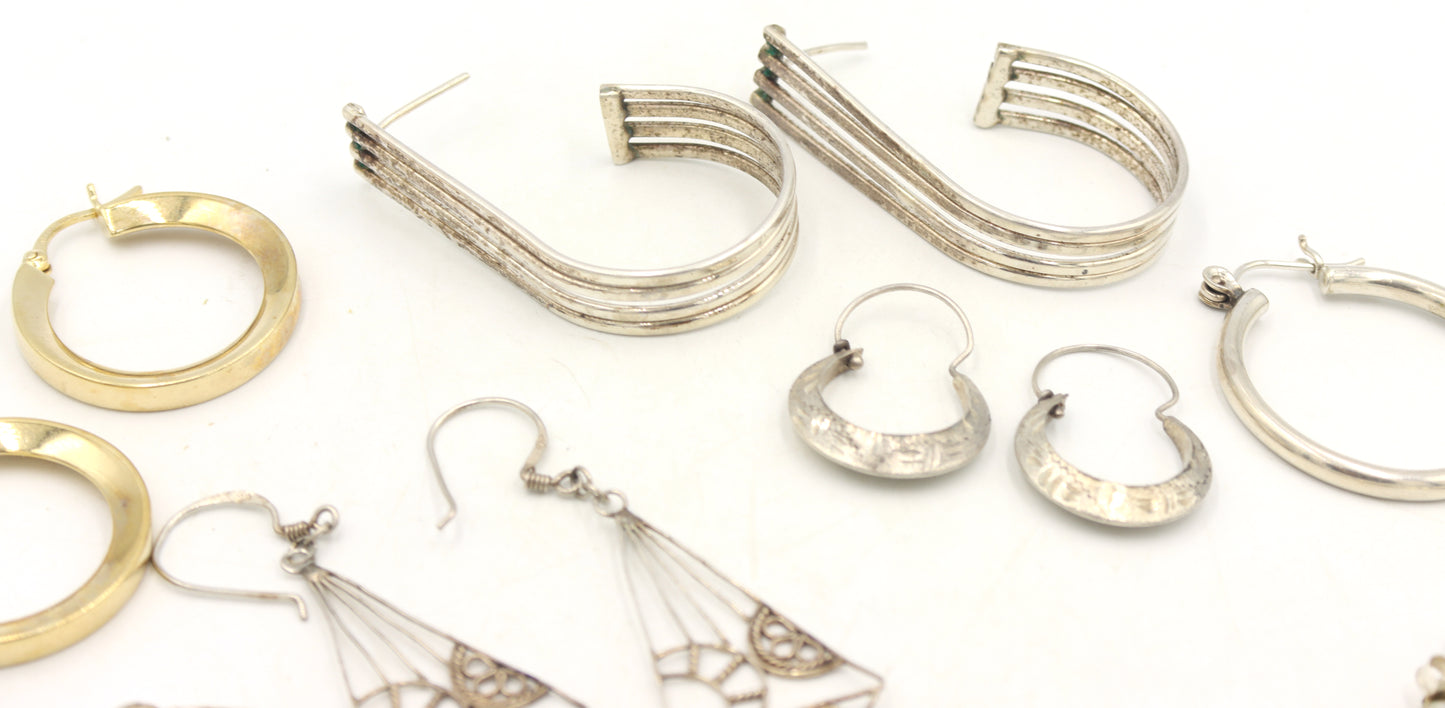 Group lot of Vintage 925 sterling silver earrings