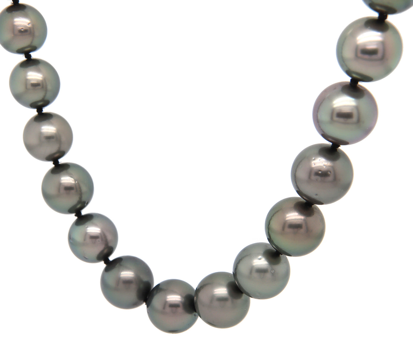 Iridesse Tahitian Diamond and Graduated Pearl Strand Necklace in 18K