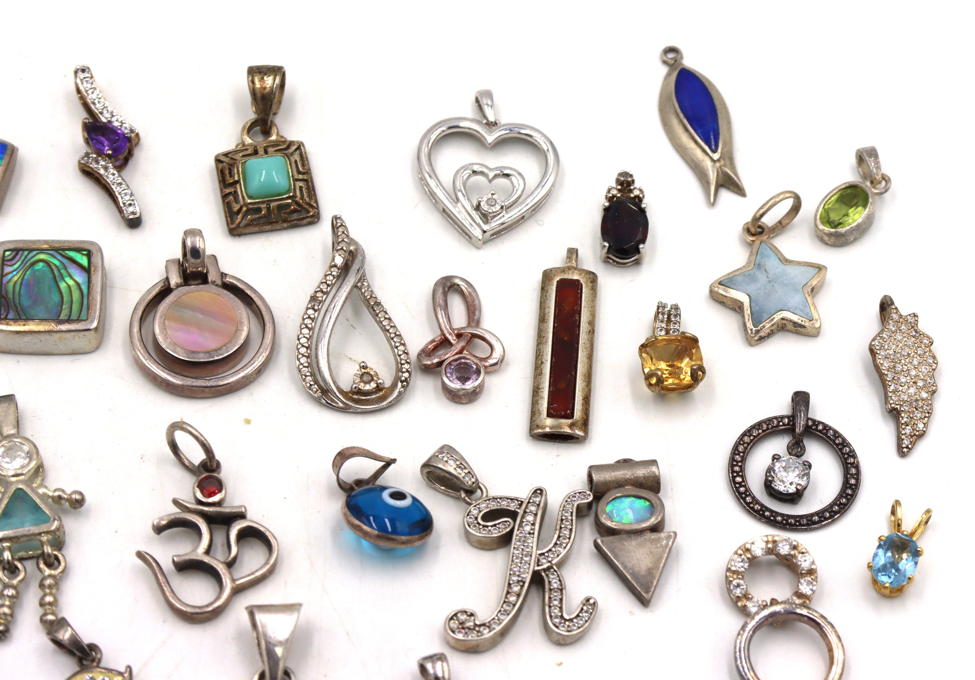Group lot of Vintage 925 sterling silver pendants