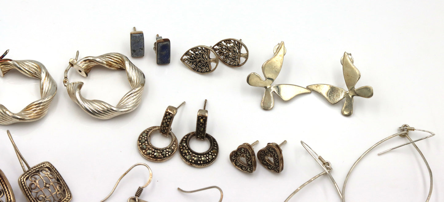 Group lot of Vintage 925 sterling silver earrings