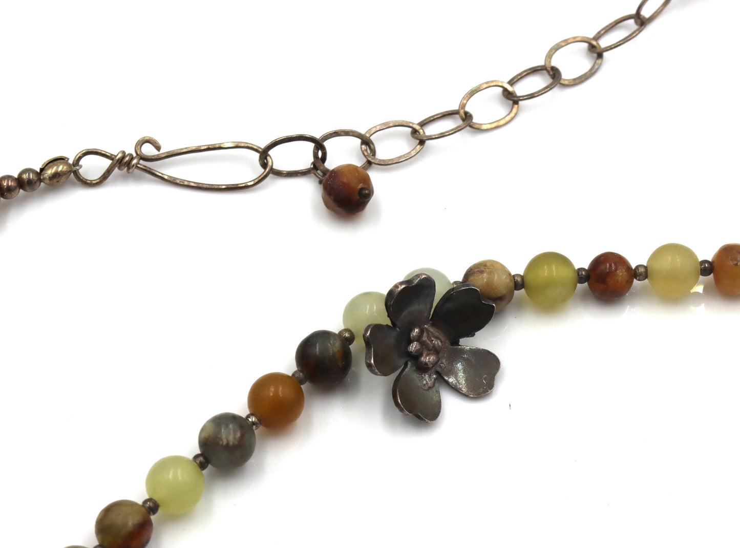 Group lot of 2 vintage 925 sterling silver necklaces