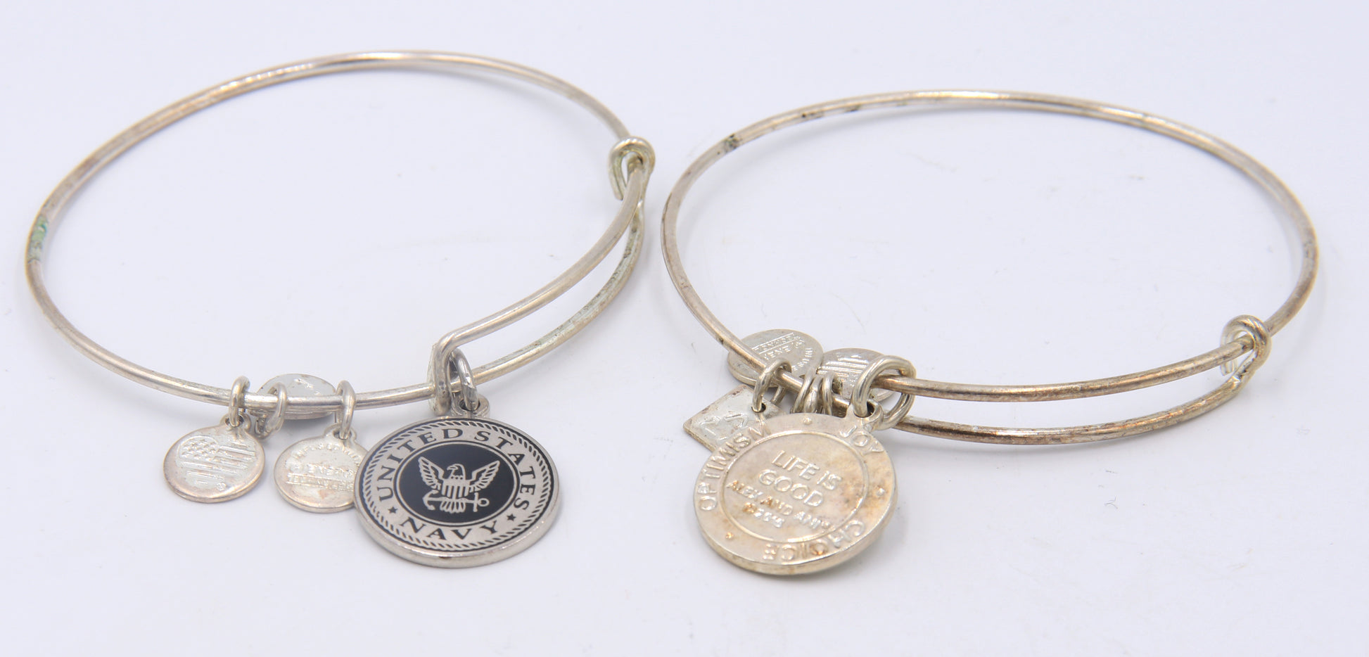 Alex and Ani Stainless Steel 9 Bracelets