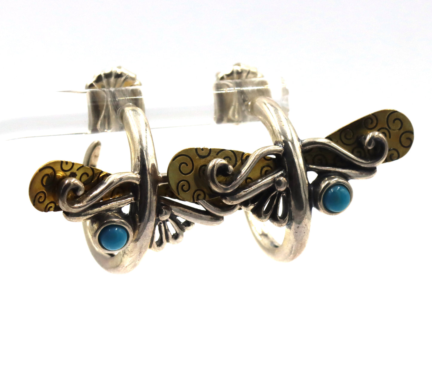 Carolyn Pollack sterling silver brass gemstone earrings