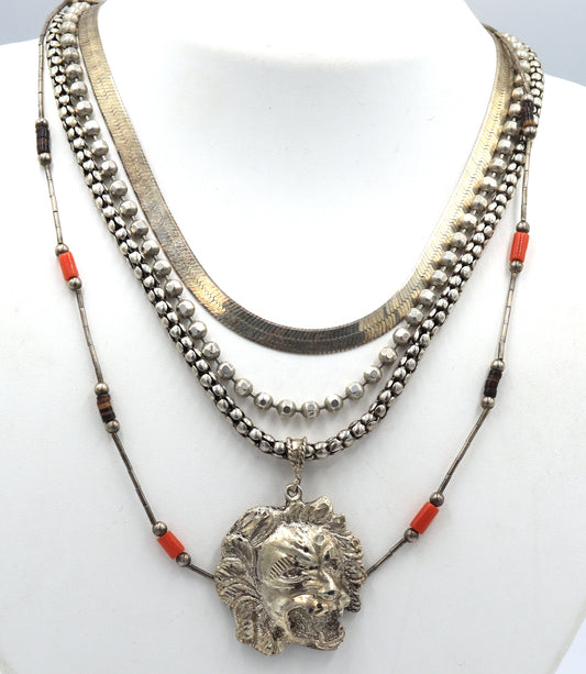 Group lot of 4 Vintage 925 sterling silver necklaces