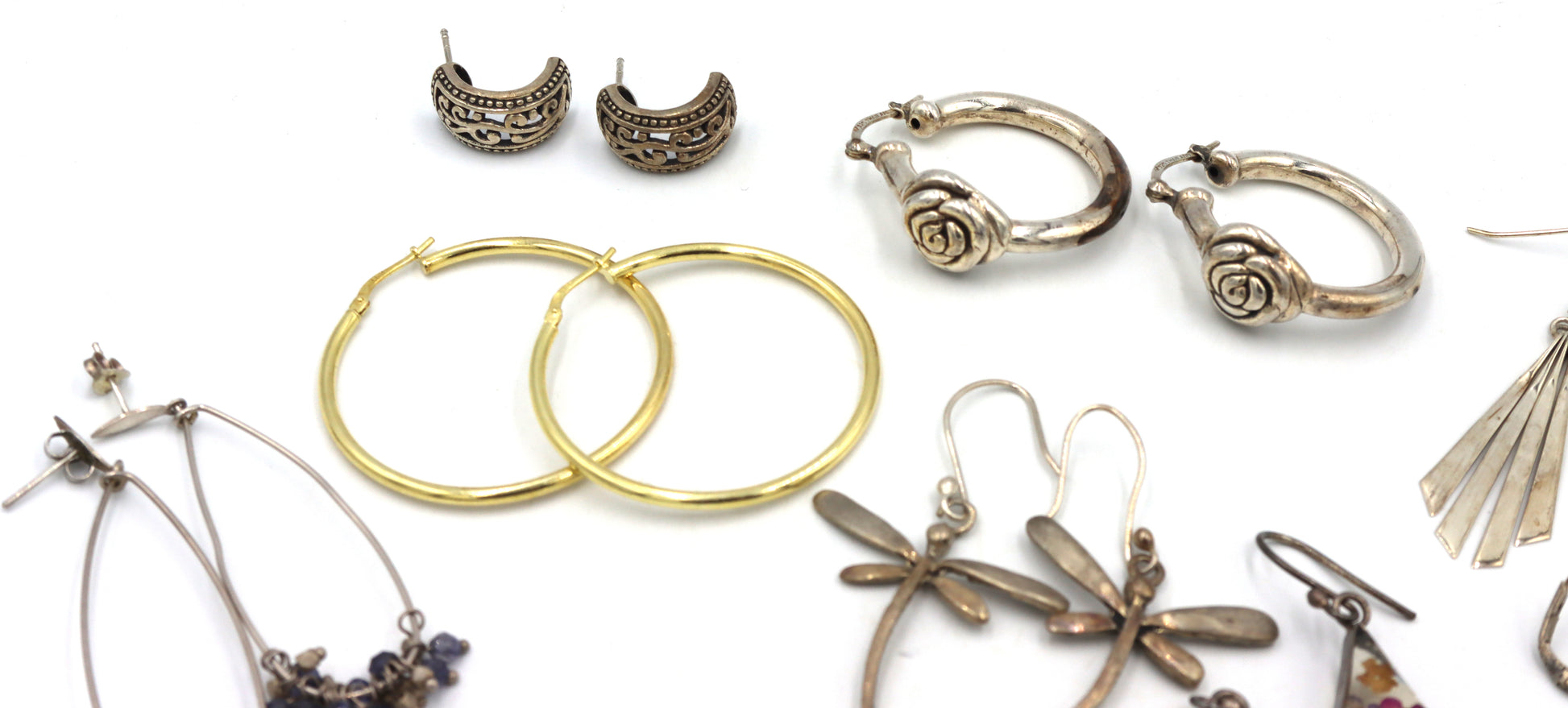 Group lot of Vintage 925 sterling silver earrings