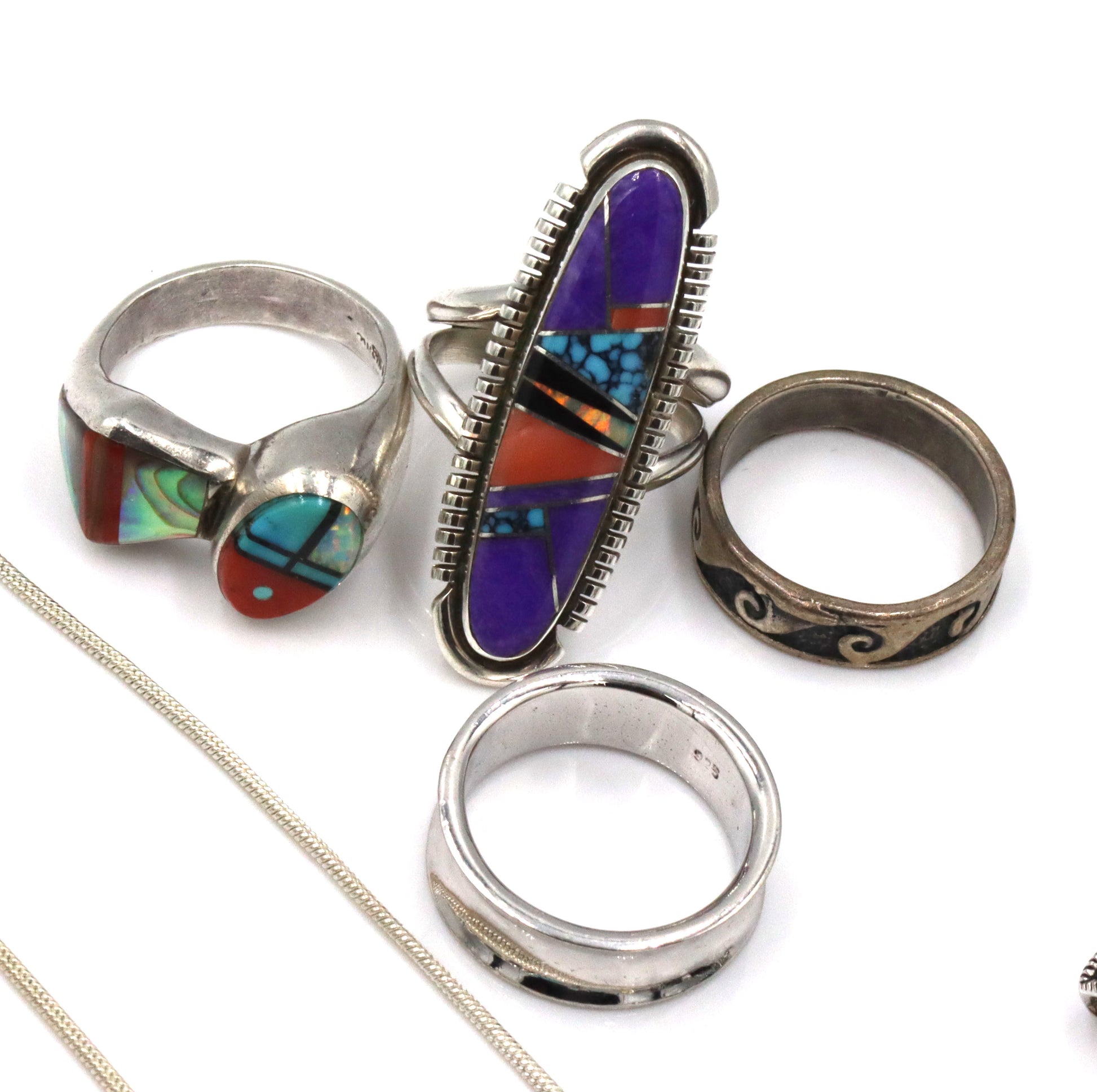 Group lot of vintage 925 sterling silver mixed jewelry