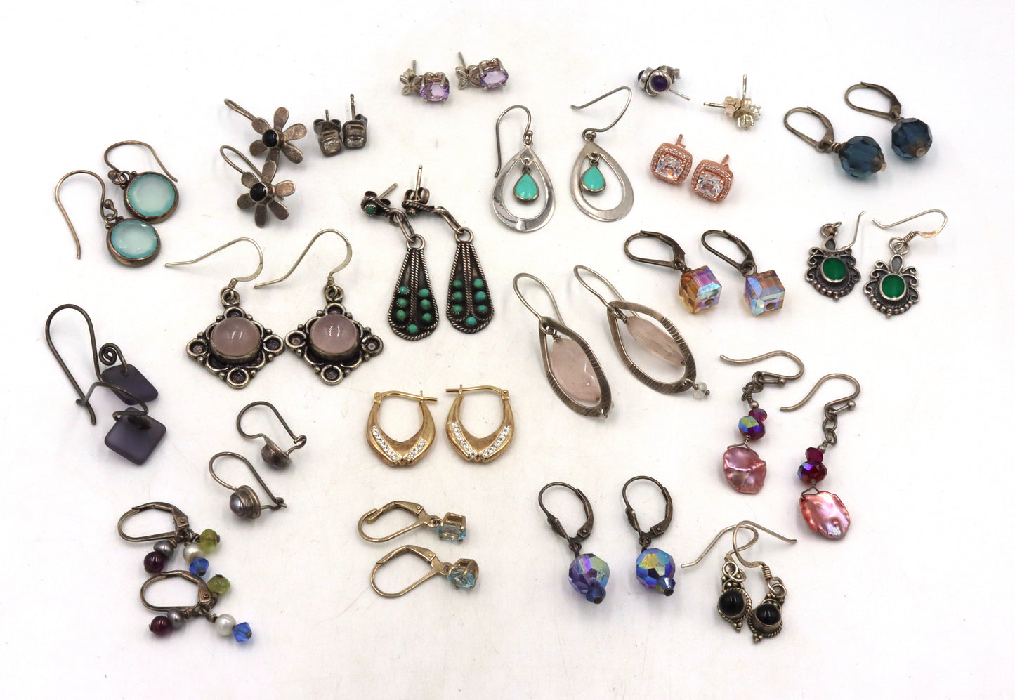 Group lot of vintage 925 sterling silver earrings