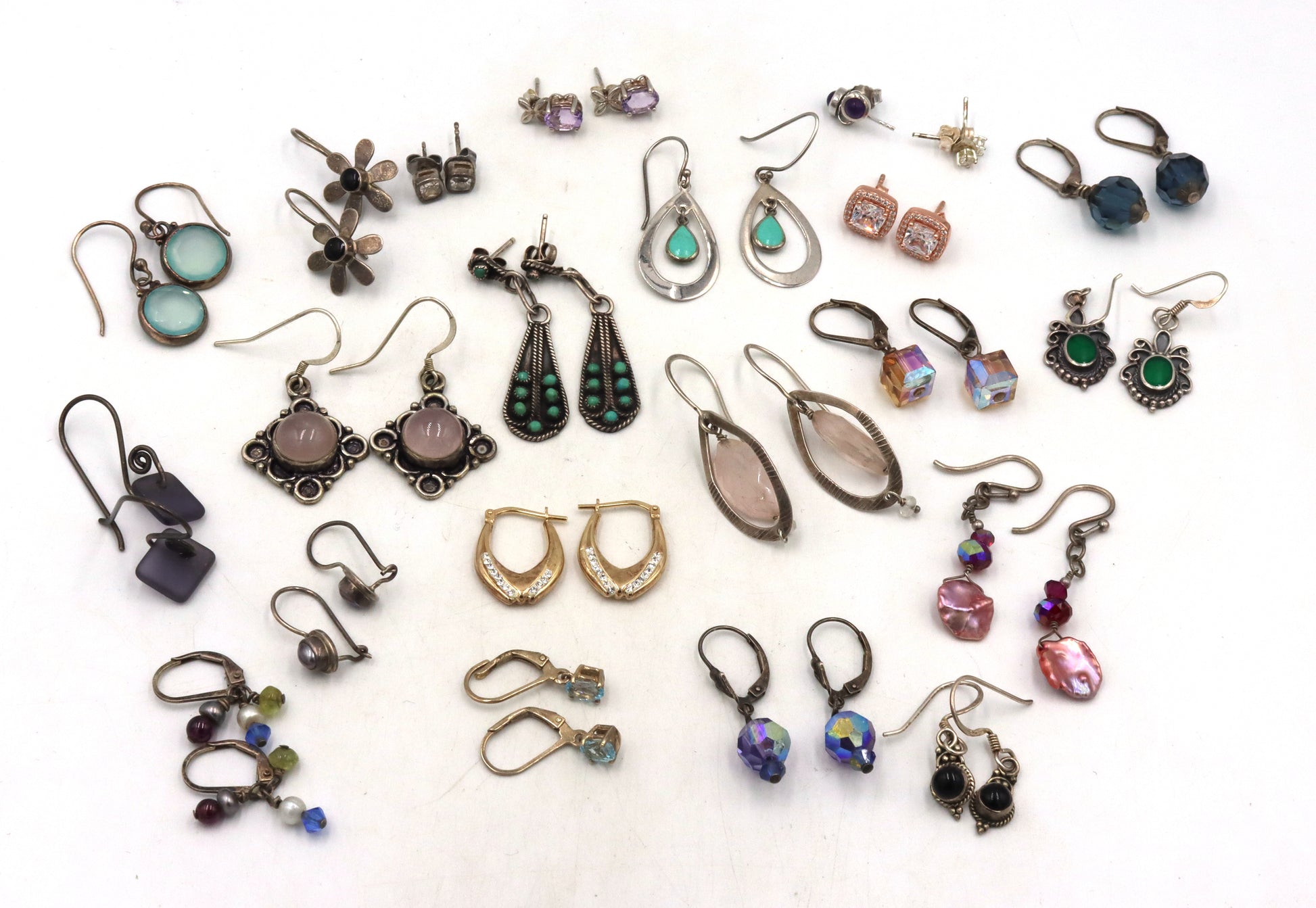 Group lot of vintage 925 sterling silver earrings