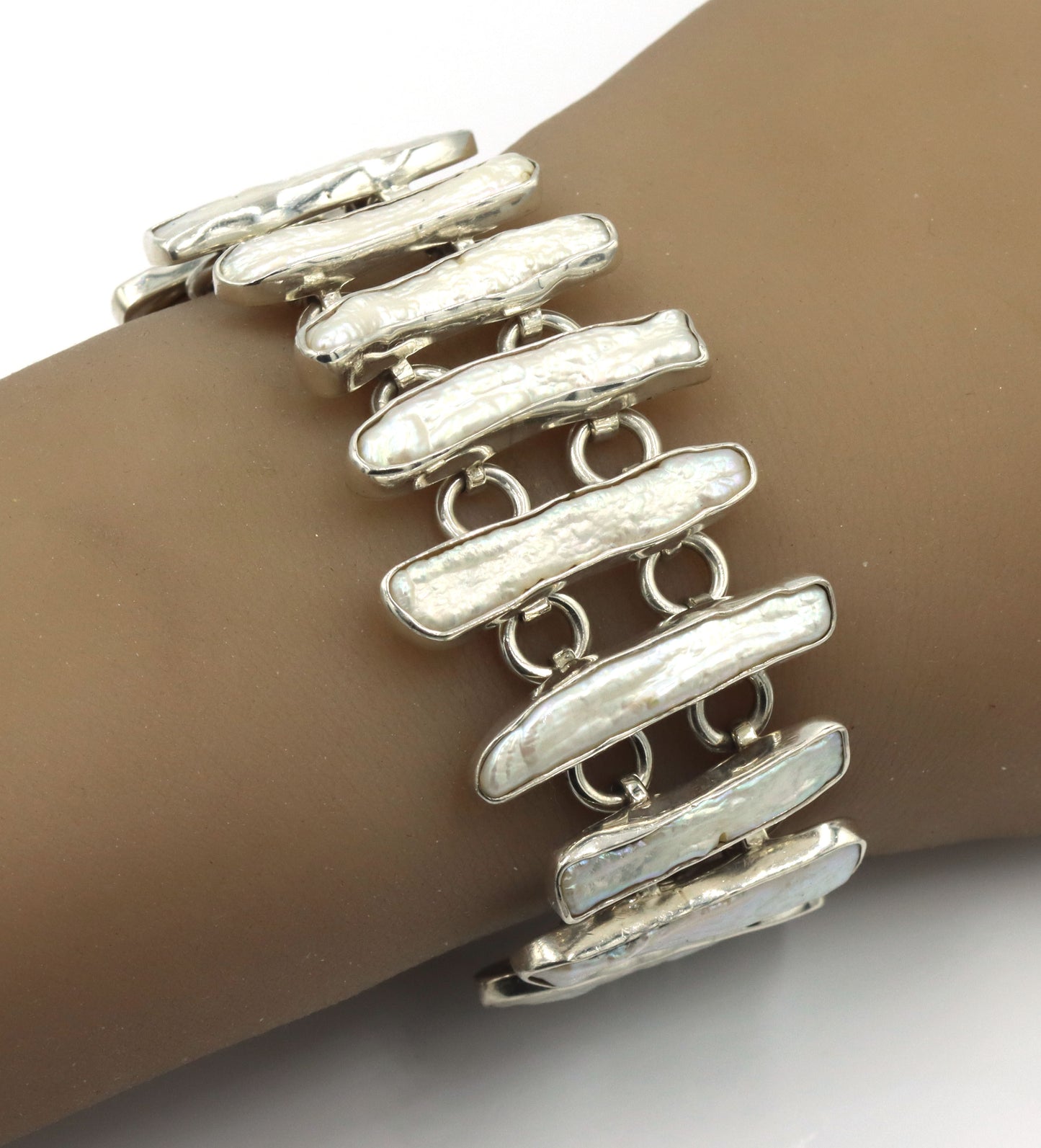 925 Sterling silver shell link bracelet