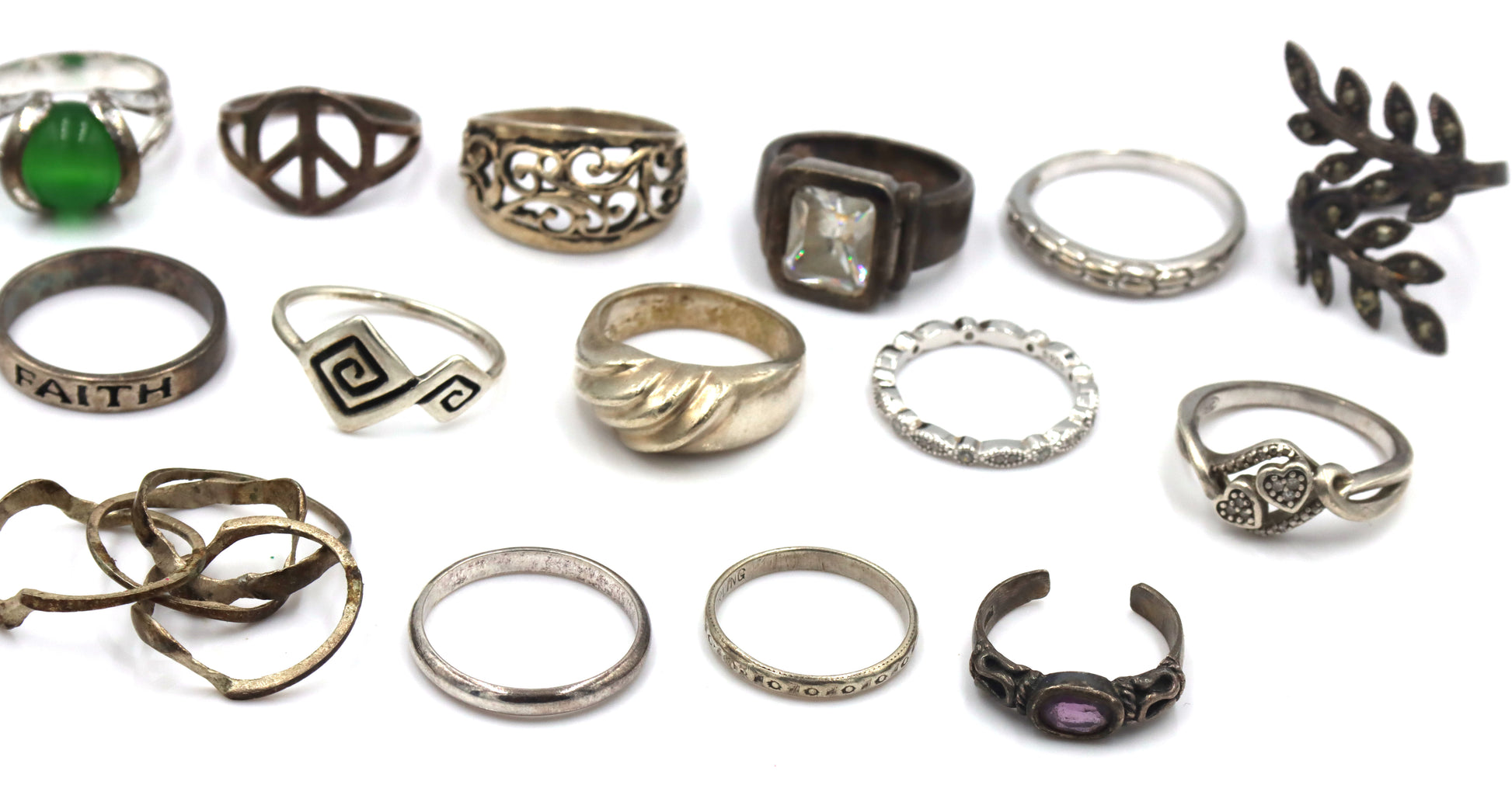 Group lot of Vintage 925 sterling silver rings