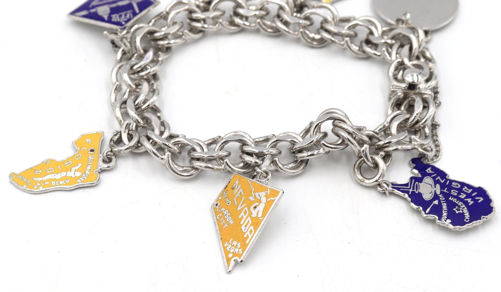 Vintage 925 Sterling silver charms bracelet