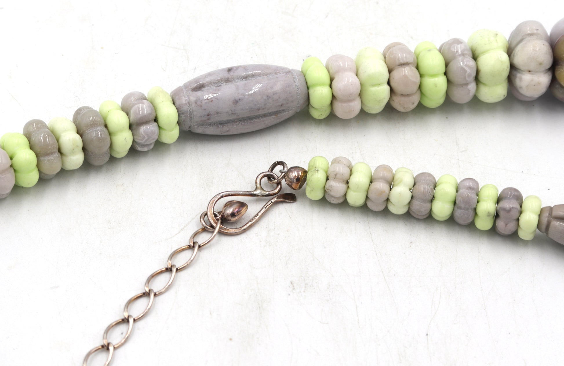 Gemstone necklace with sterling silver clasp