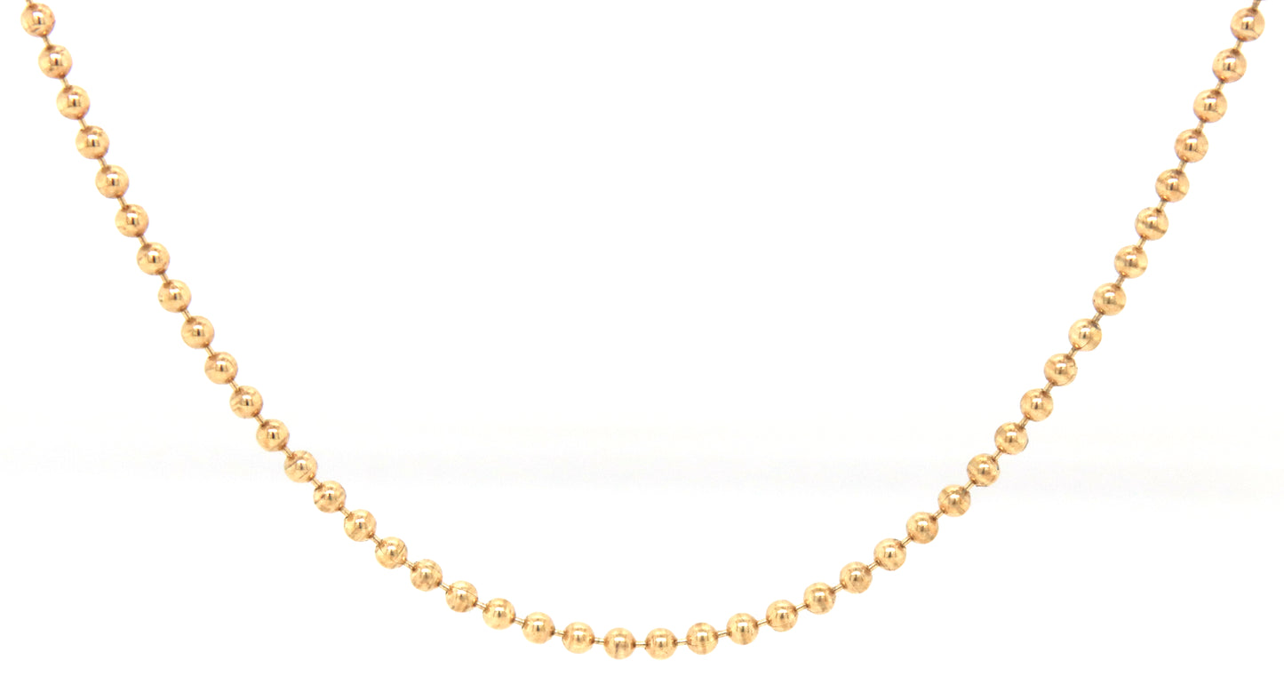 18kt Yellow gold beaded chain necklace