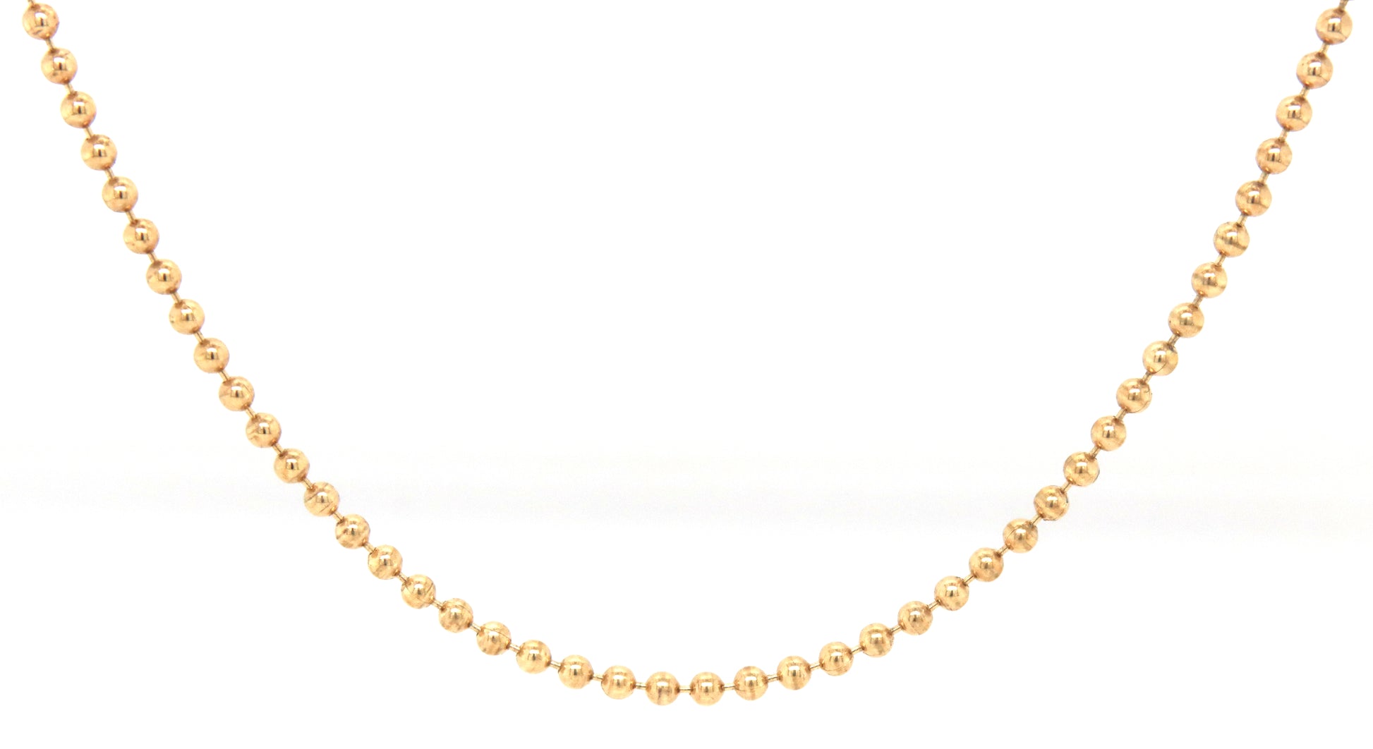 18kt Yellow gold beaded chain necklace