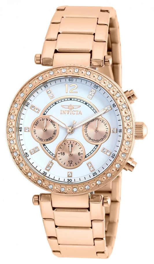 Invicta Women's 21558 Angel Quartz Chronograph White Dial Watch