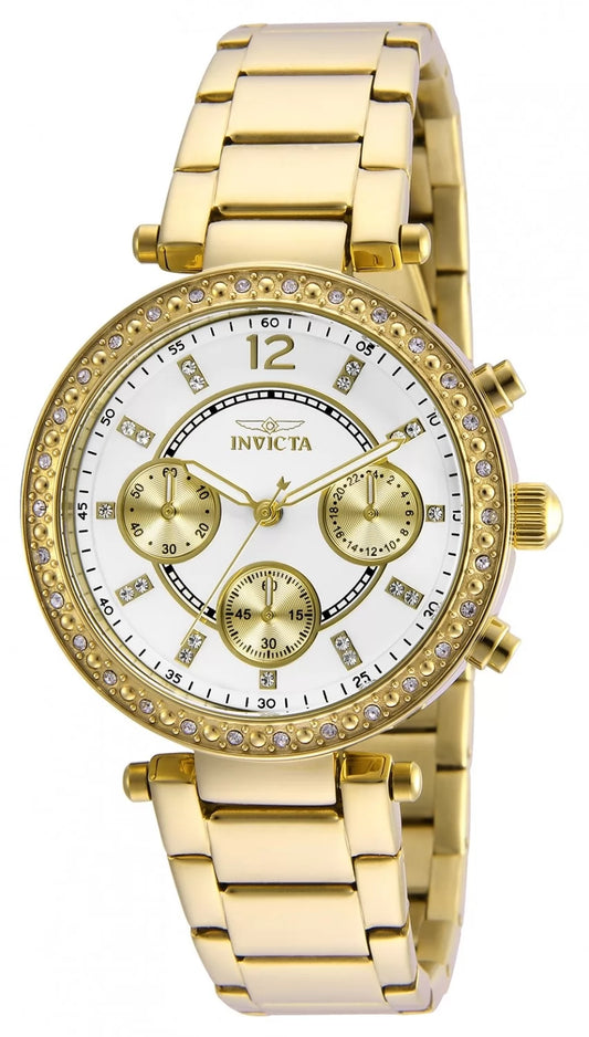 Invicta Women's 21387 Angel Quartz Chronograph Silver Dial Watch