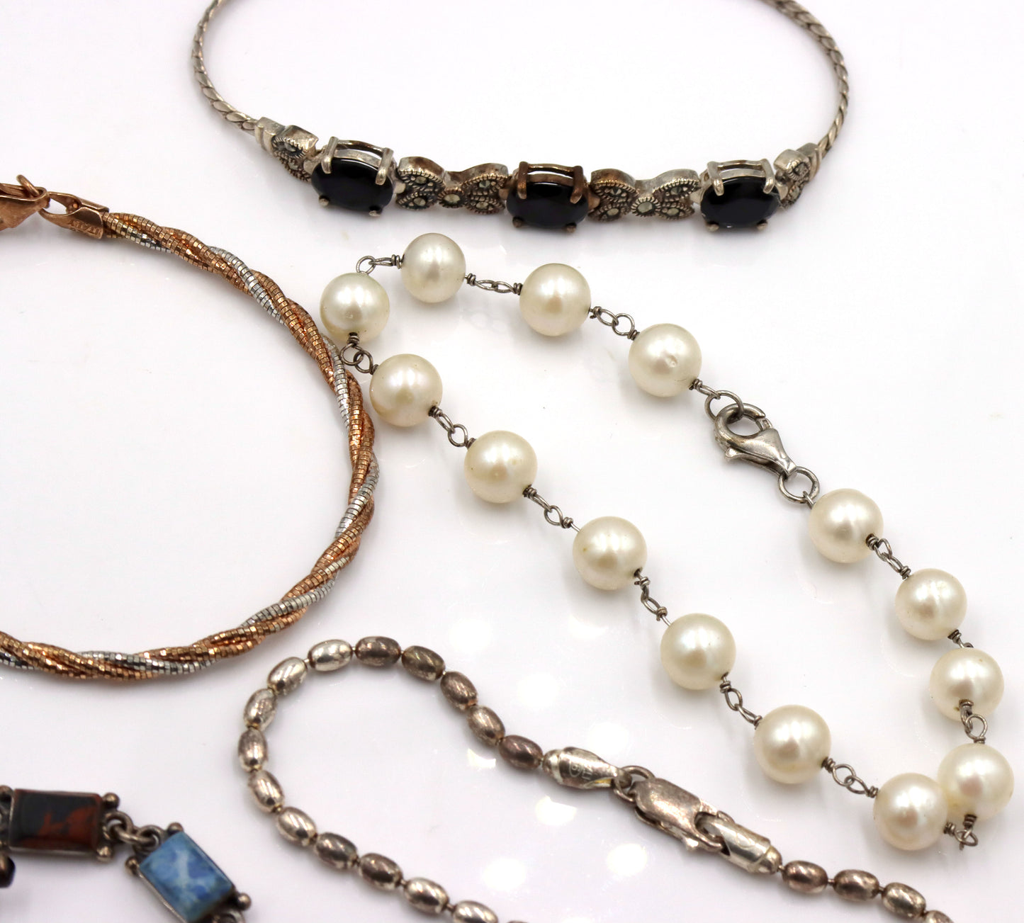 Group lot of Vintage 925 sterling silver bracelets