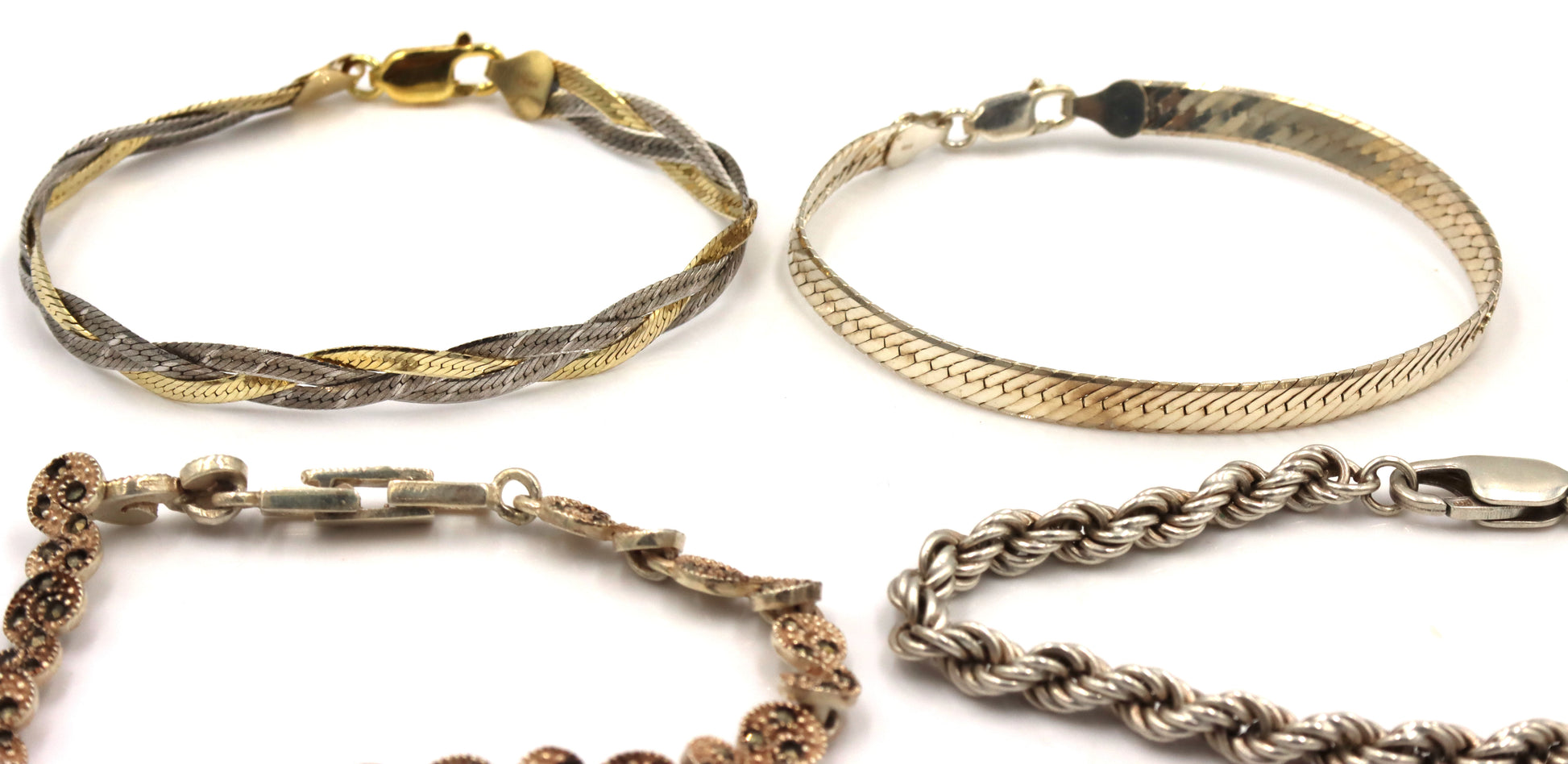 Group lot of 6 vintage 925 sterling silver bracelets