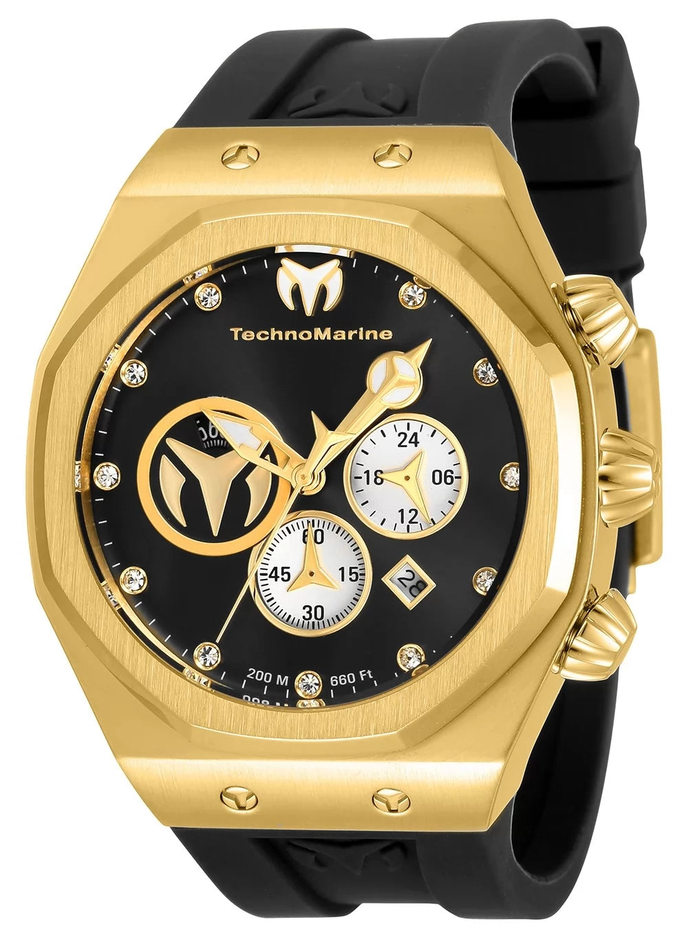 Technomarine Men's Reef Sun Quartz Chronograph Black, Silver, Gold Dial Watch
