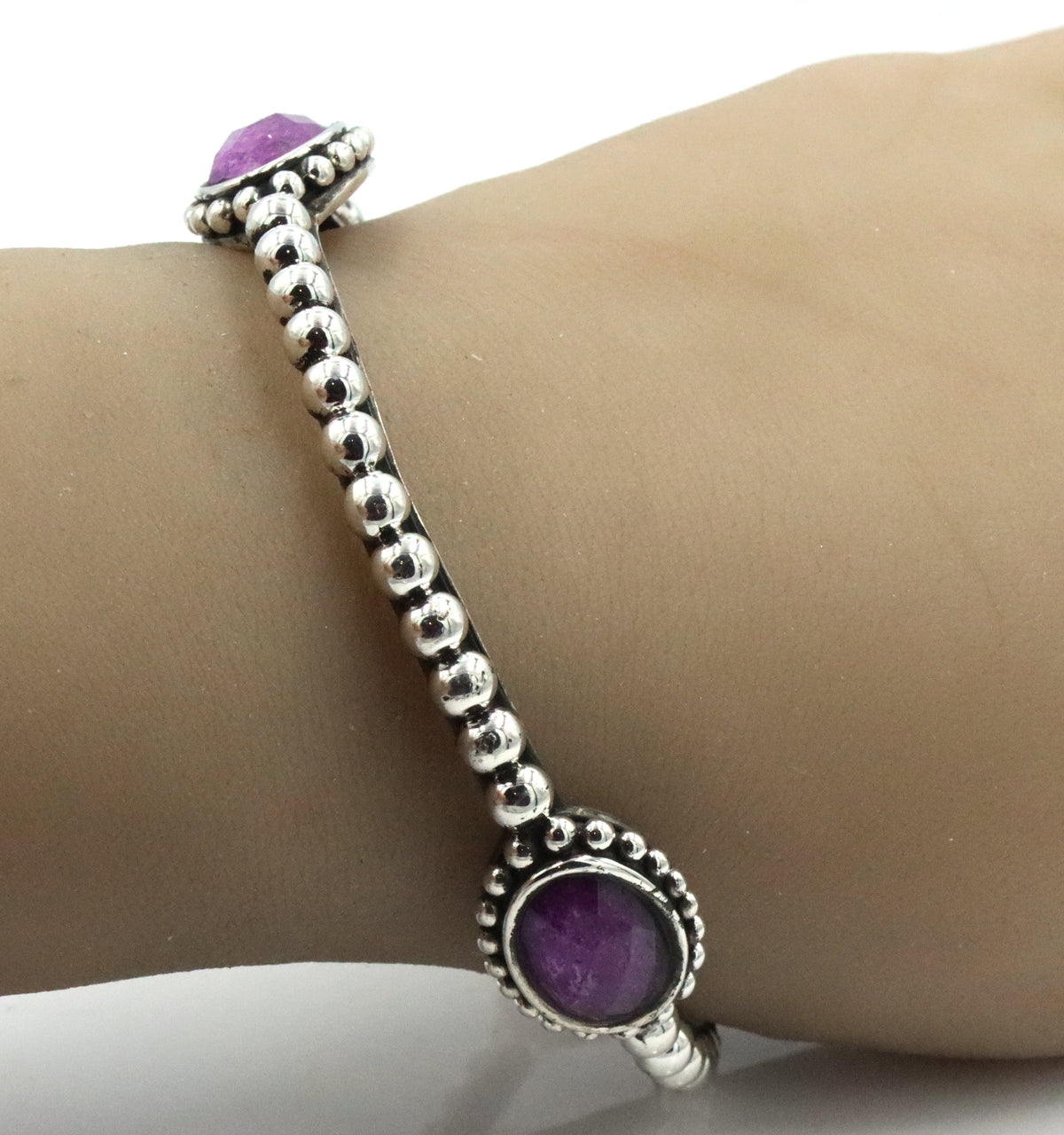 Lagos Maya oval stone bangle bracelet