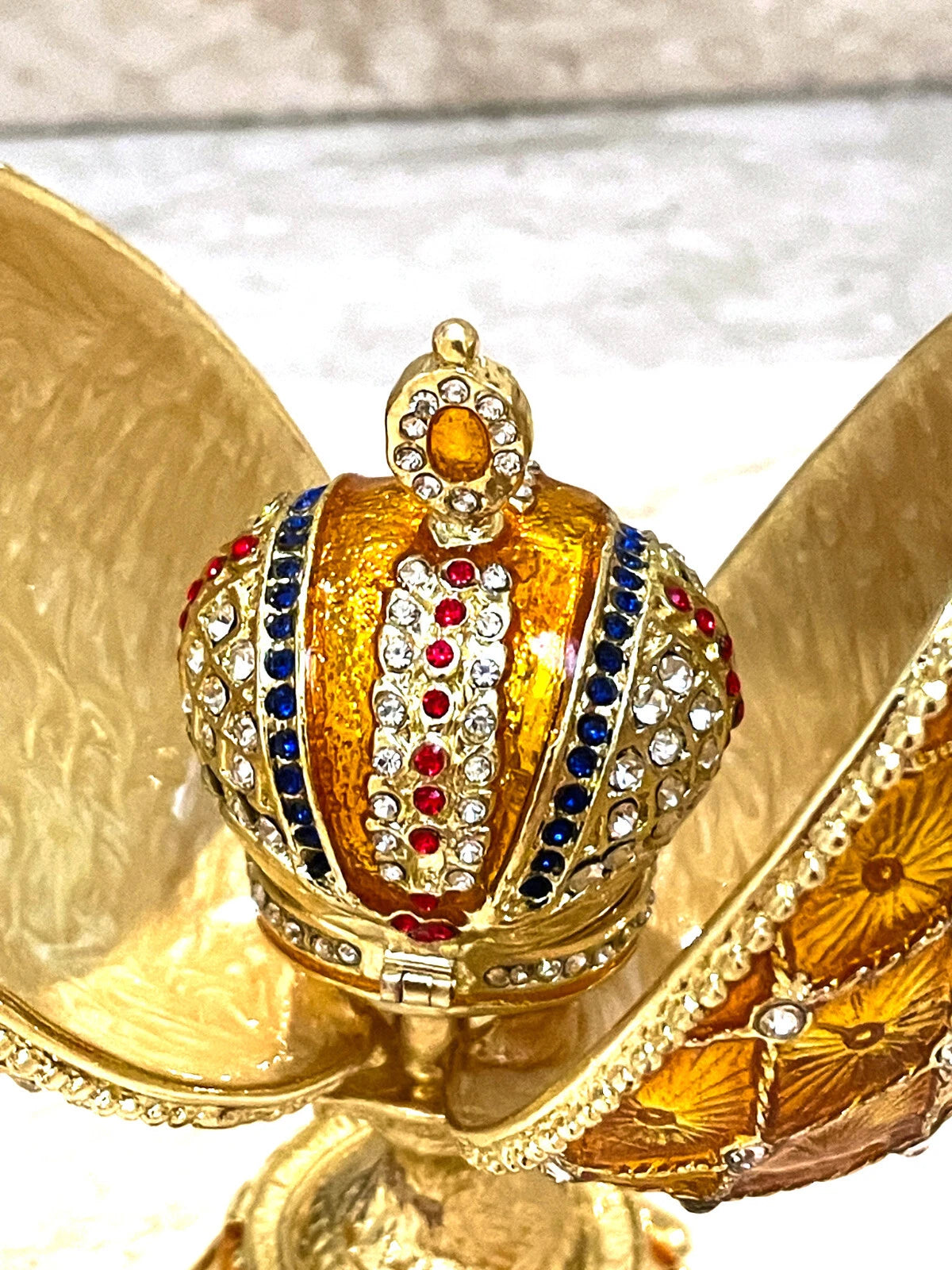 Fabergé-Style Imperial Crowned Egg Trinket