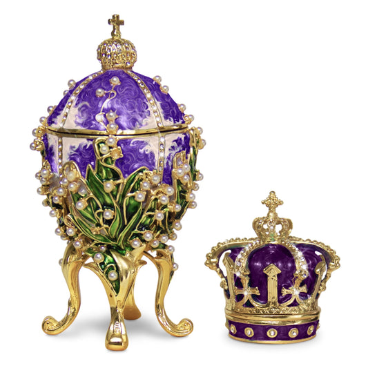 Purple Lilies of the Valley Easter Egg Replica – Extra Large with Crown