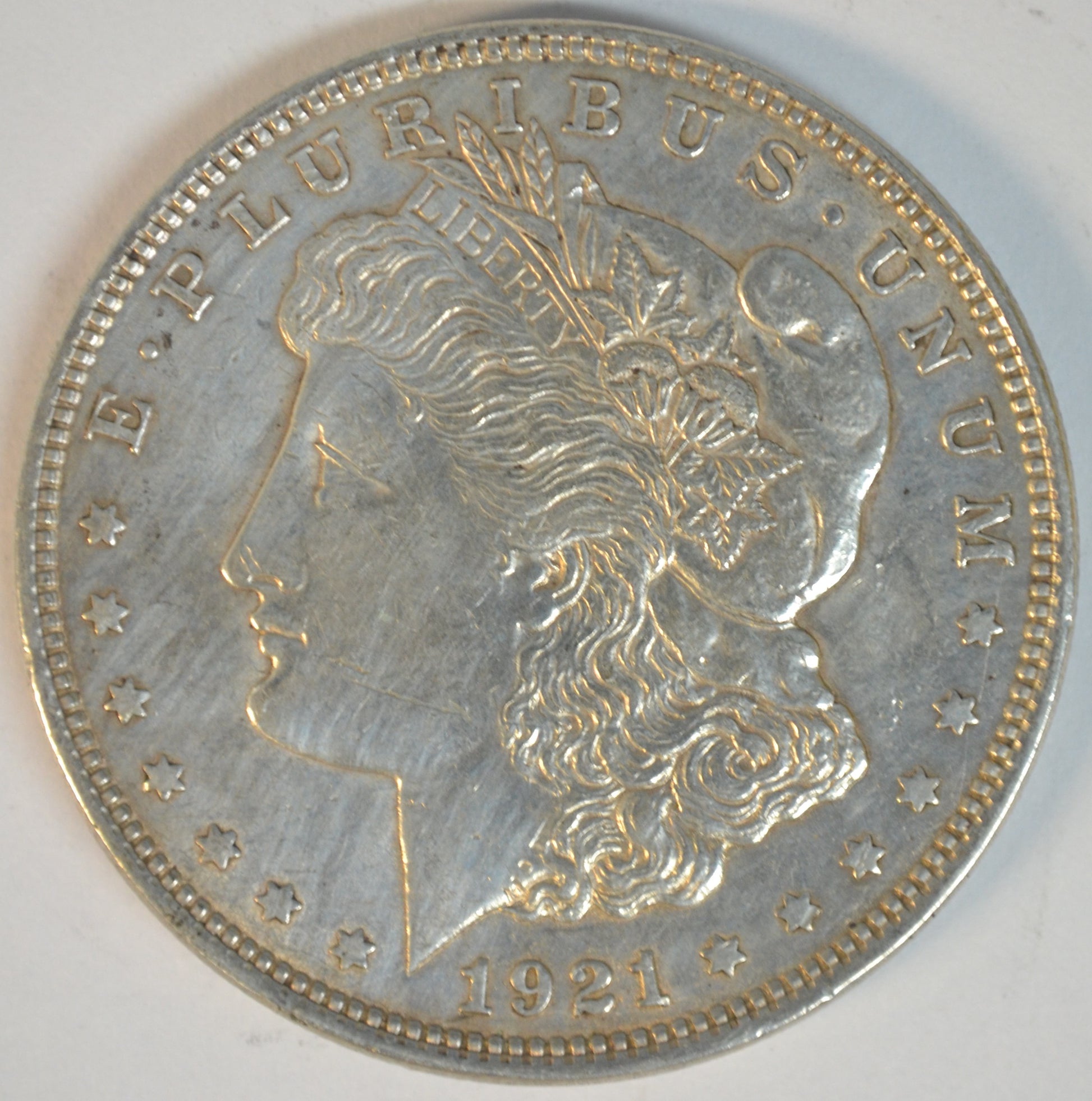 1921 Morgan Silver Dollar Philadelphia Mint Choice About Uncirculated (AU-55)