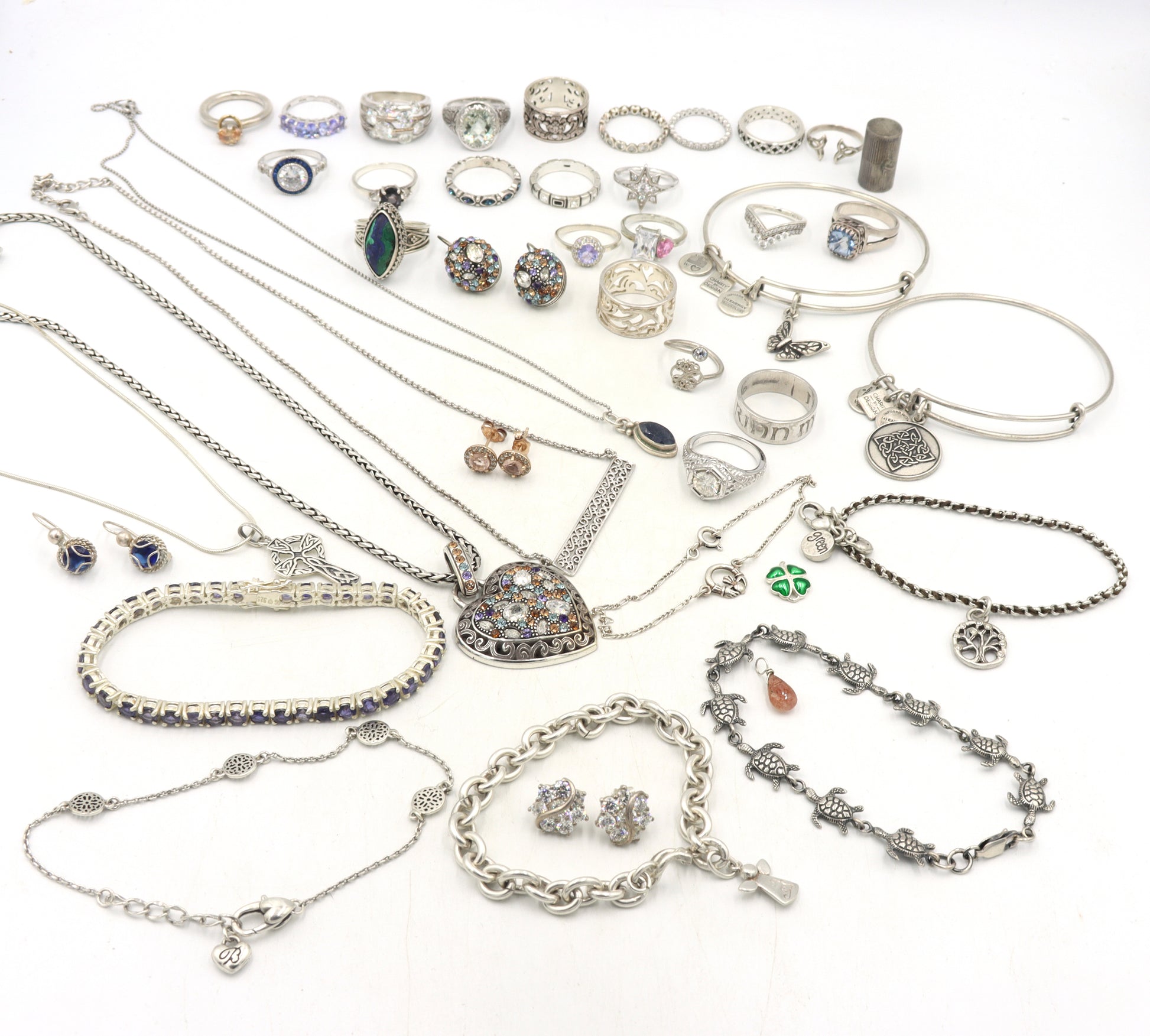 Big group lot of Vintage 925 sterling silver miscellaneous jewelry