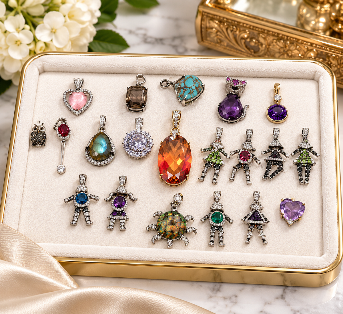 Group lot of Vintage 925 sterling silver pendants