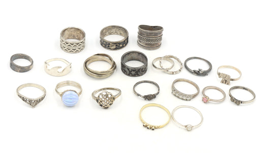 Group lot of Vintage 925 sterling silver rings