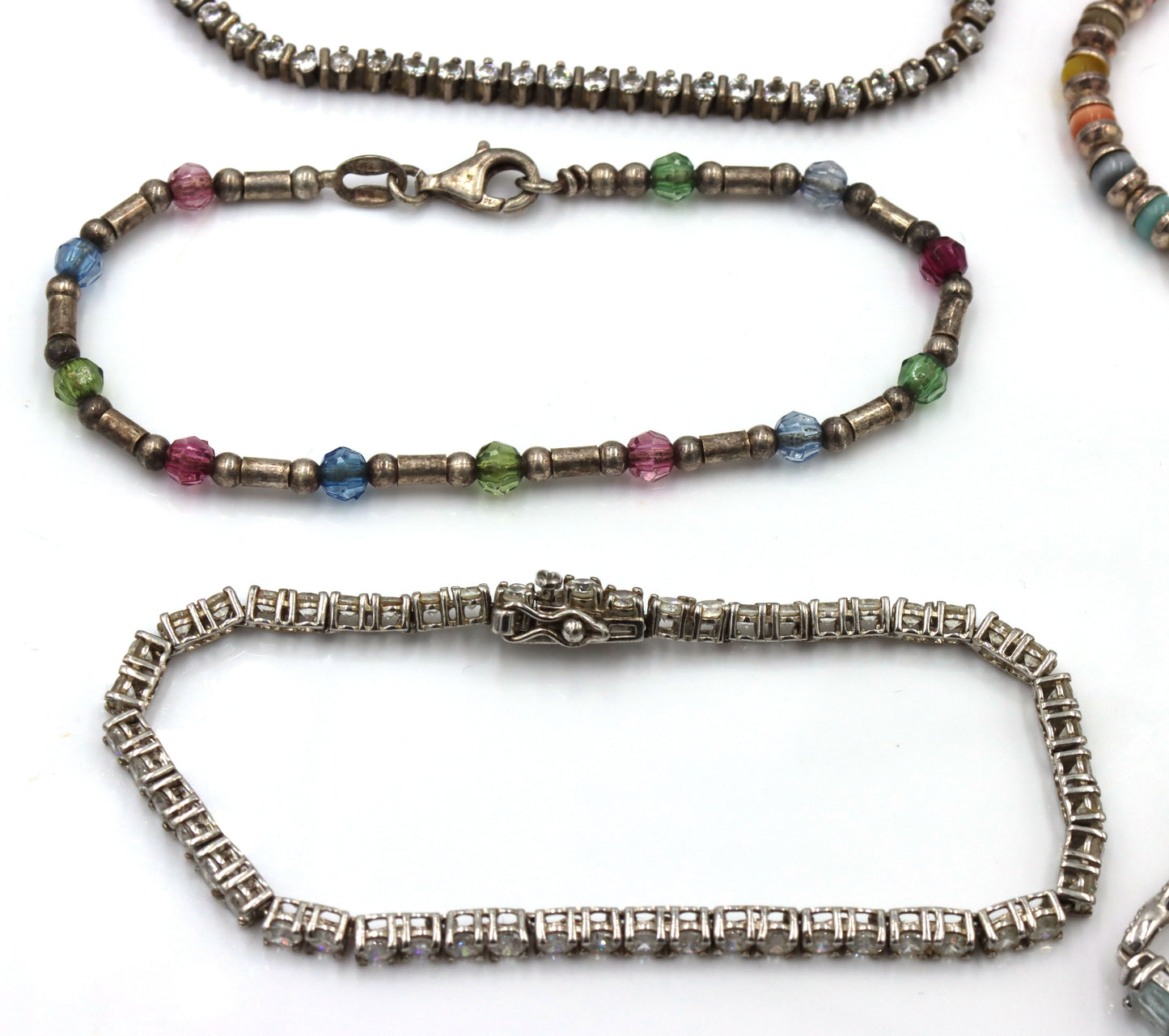 Group lot of 8 vintage 925 sterling silver bracelets