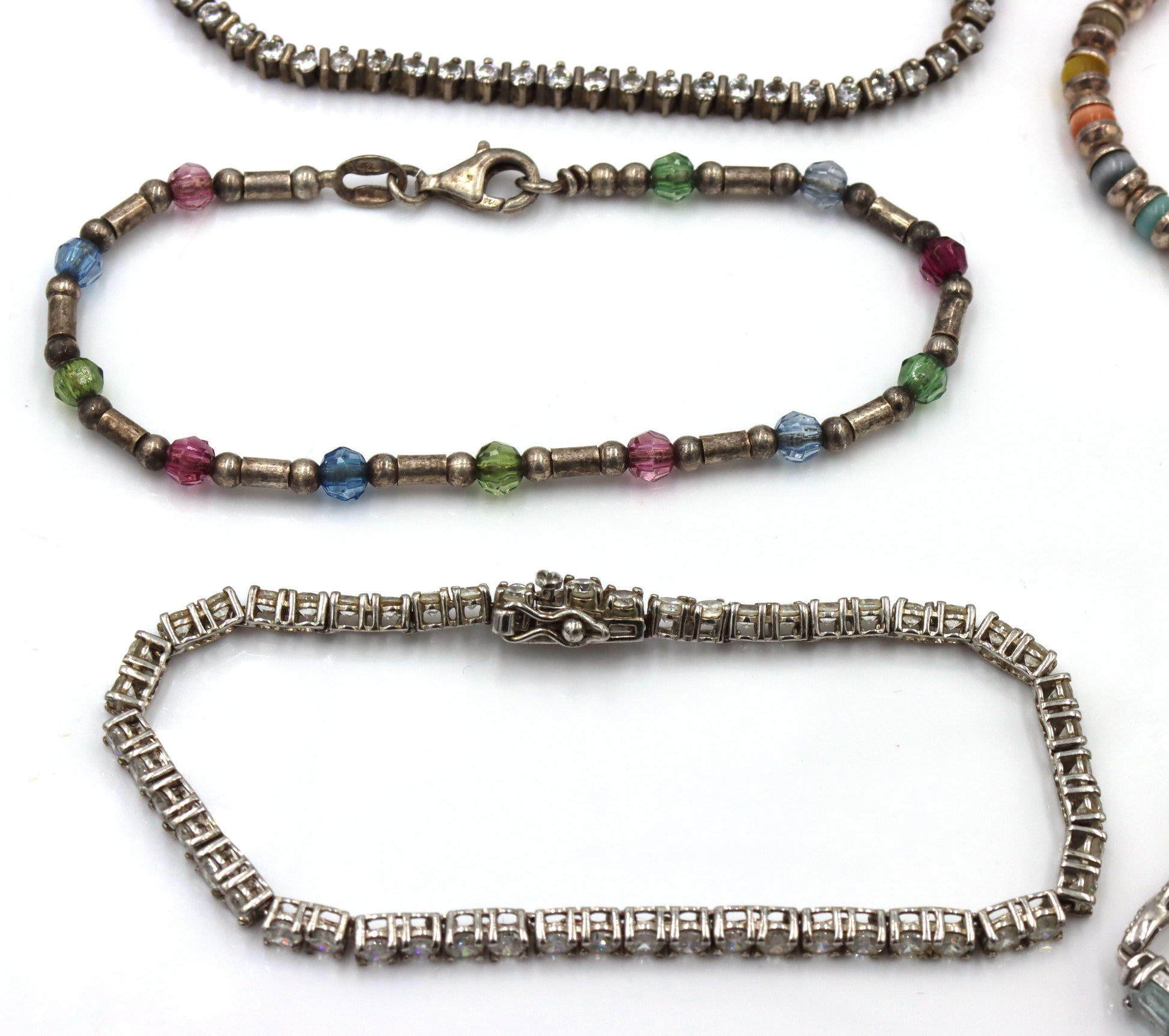 Group lot of 8 vintage 925 sterling silver bracelets