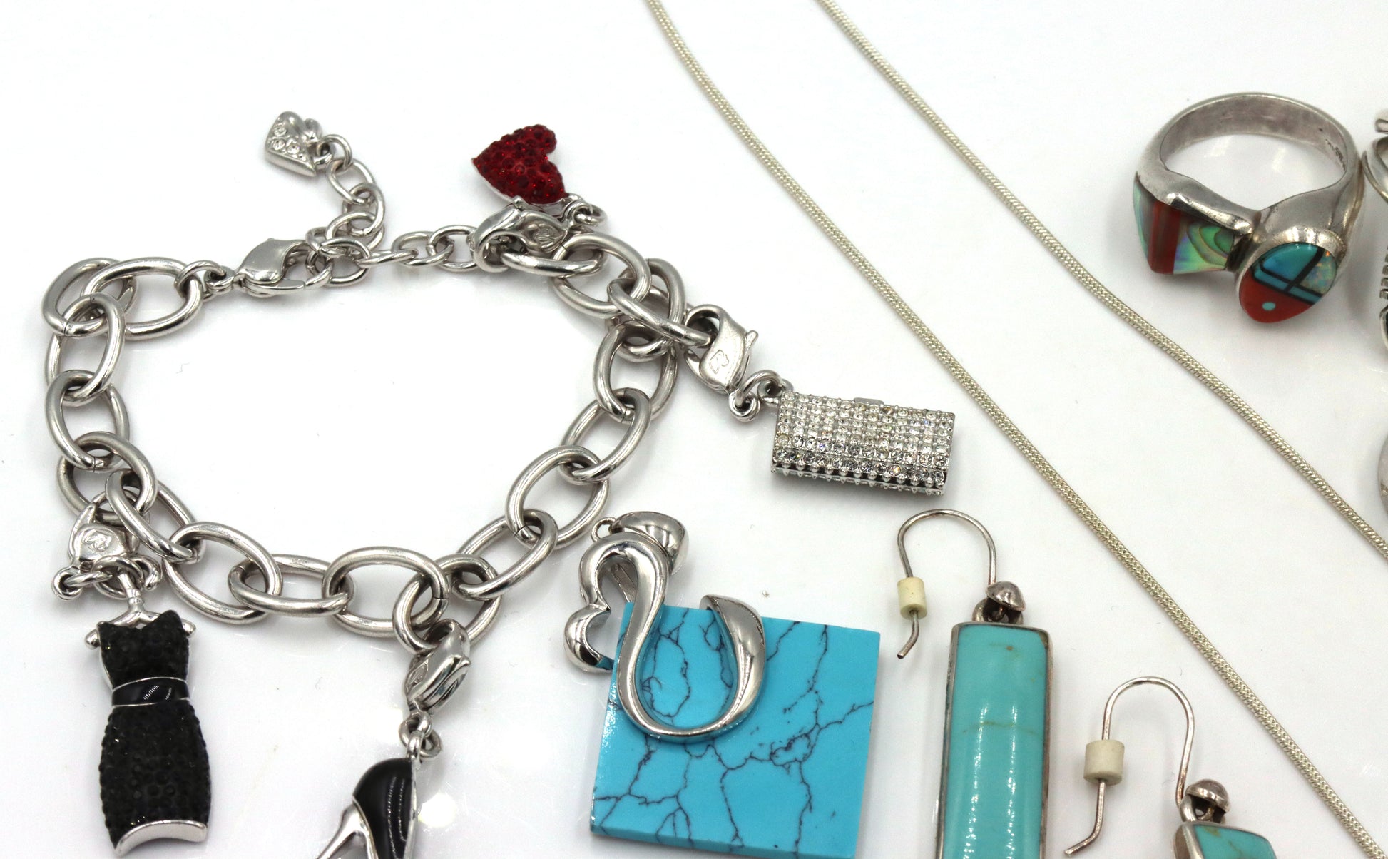 Group lot of vintage 925 sterling silver mixed jewelry
