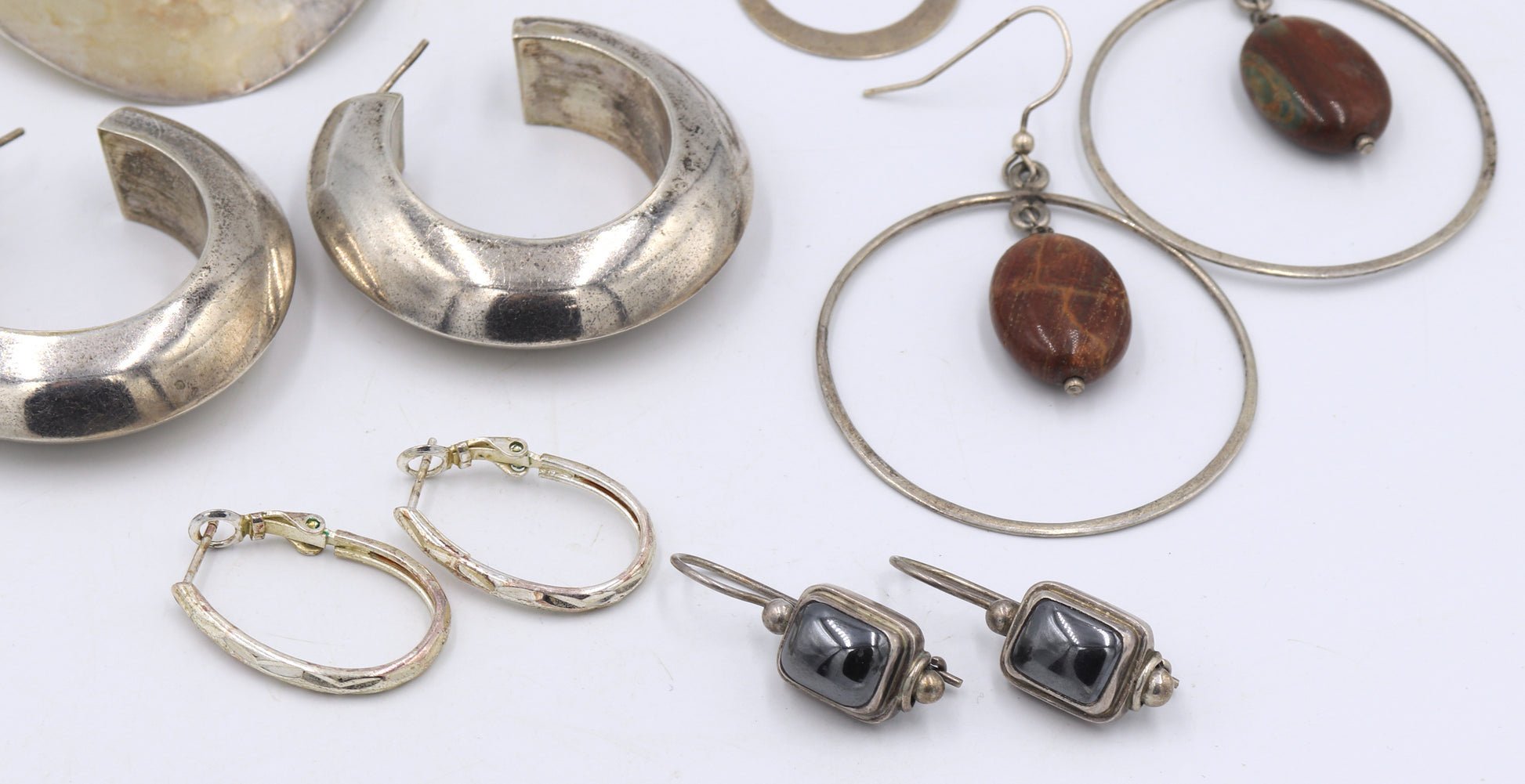 Group lot of vintage 925 sterling silver earrings