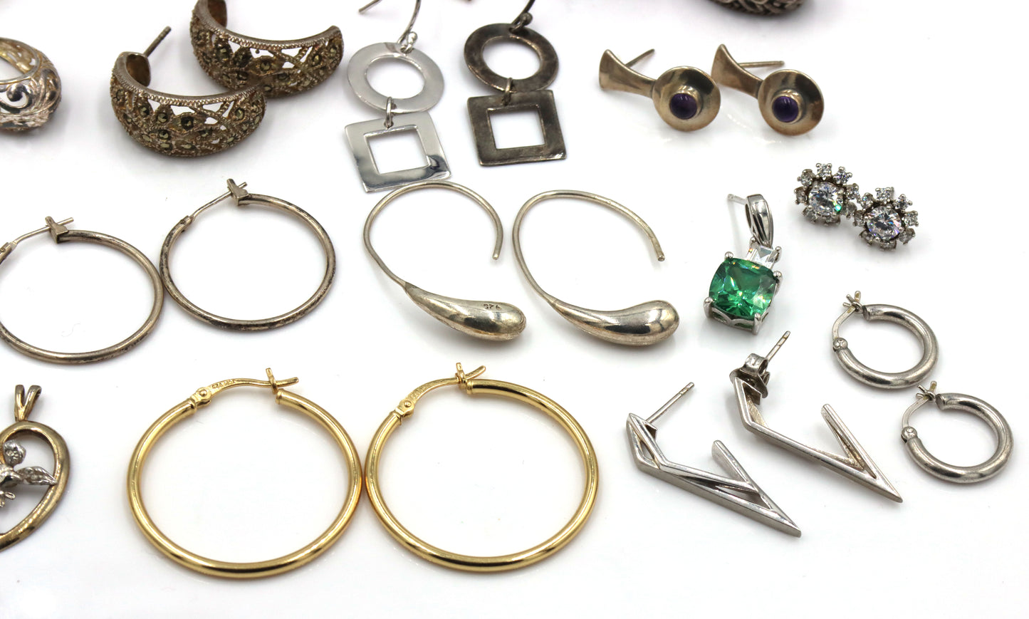 Group lot of Vintage 925 sterling silver earrings