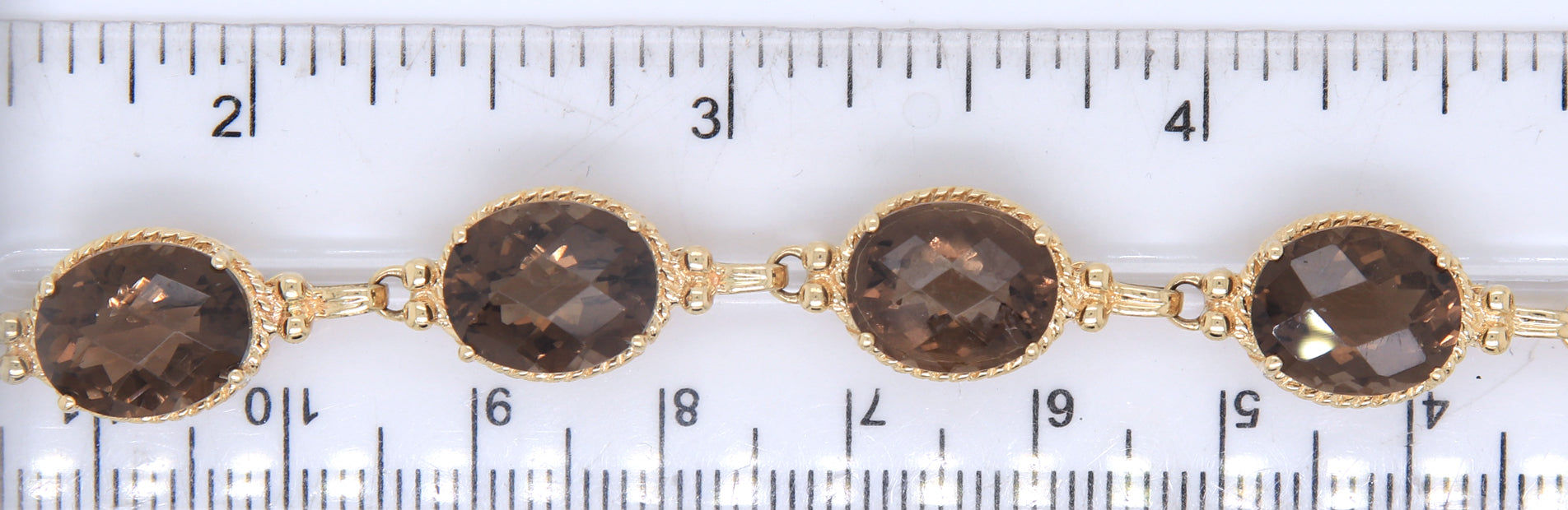 Wonderful Smokey Quartz Yellow Gold Bracelet