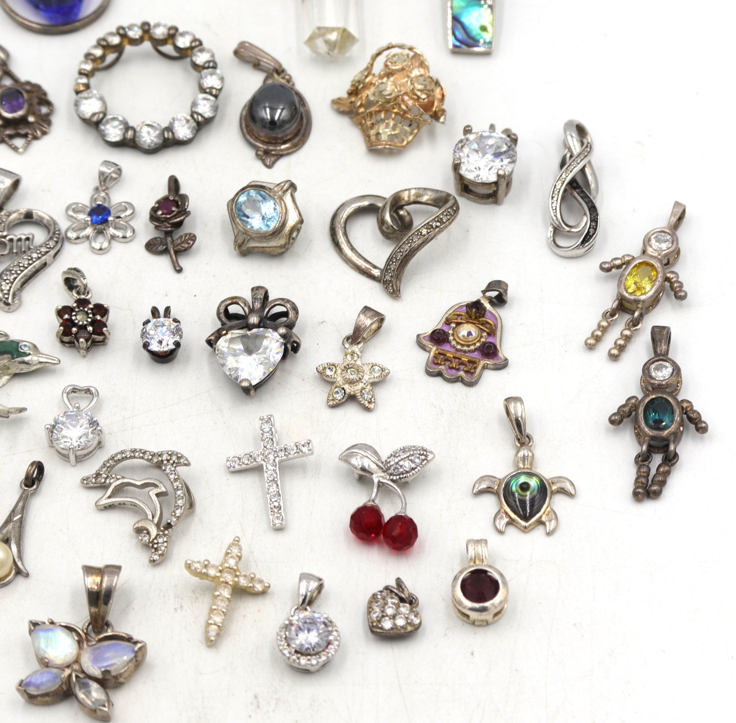 Group lot of Vintage 925 sterling silver pendants