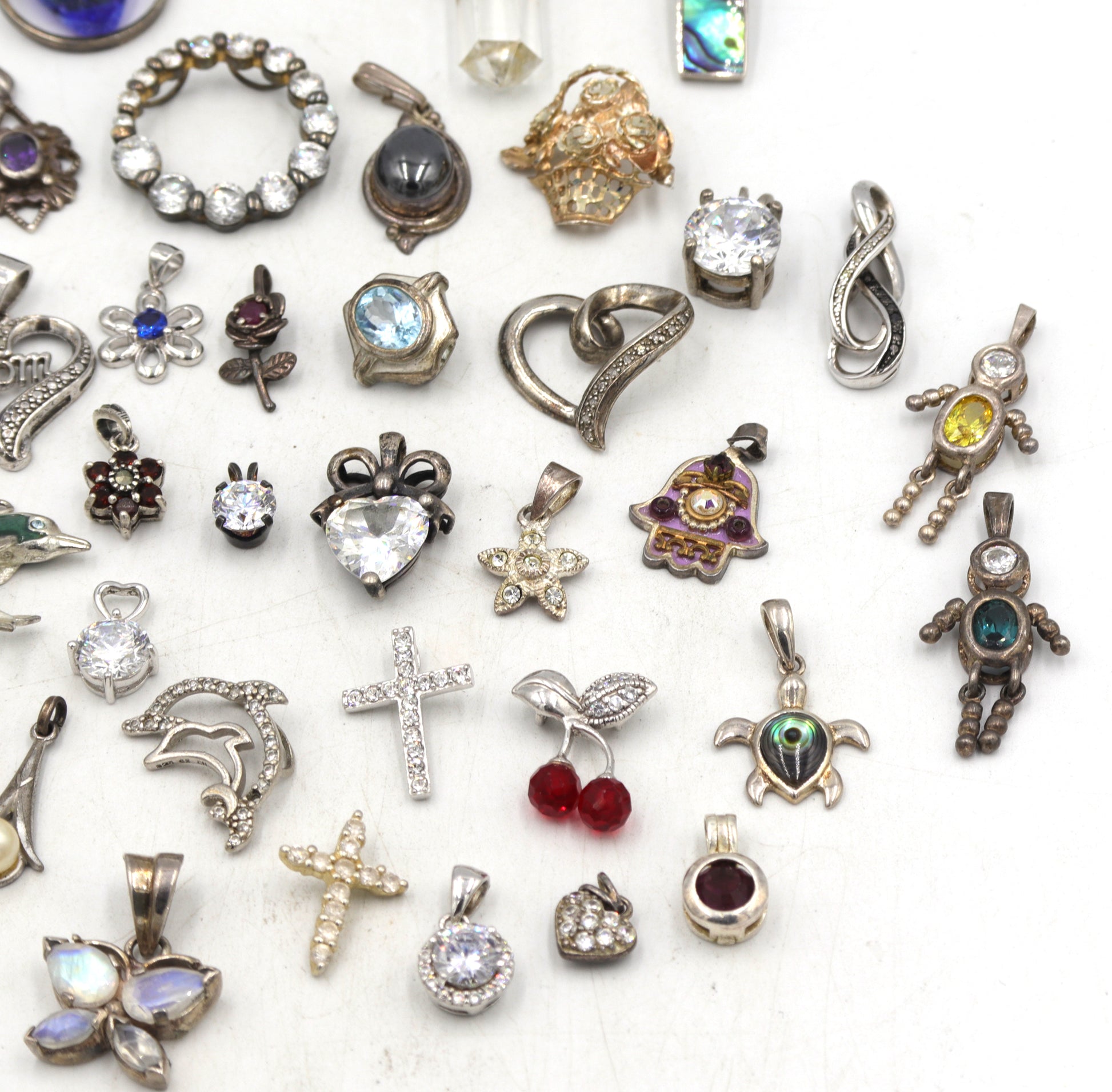 Group lot of Vintage 925 sterling silver pendants