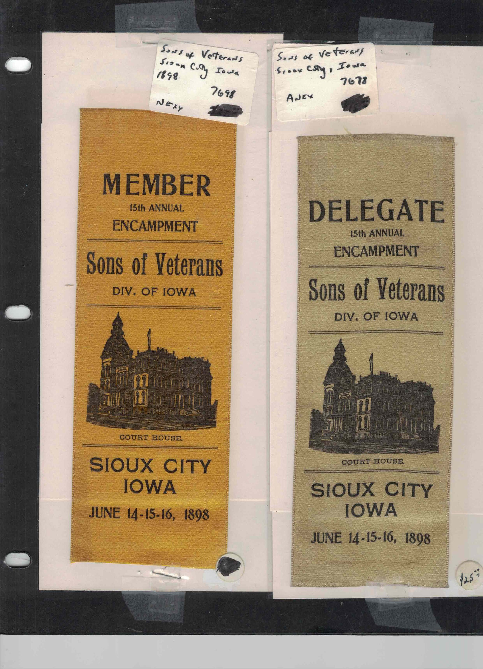 Antique Fraternal & Veteran Event Ribbons Collection (1880s–1890s)