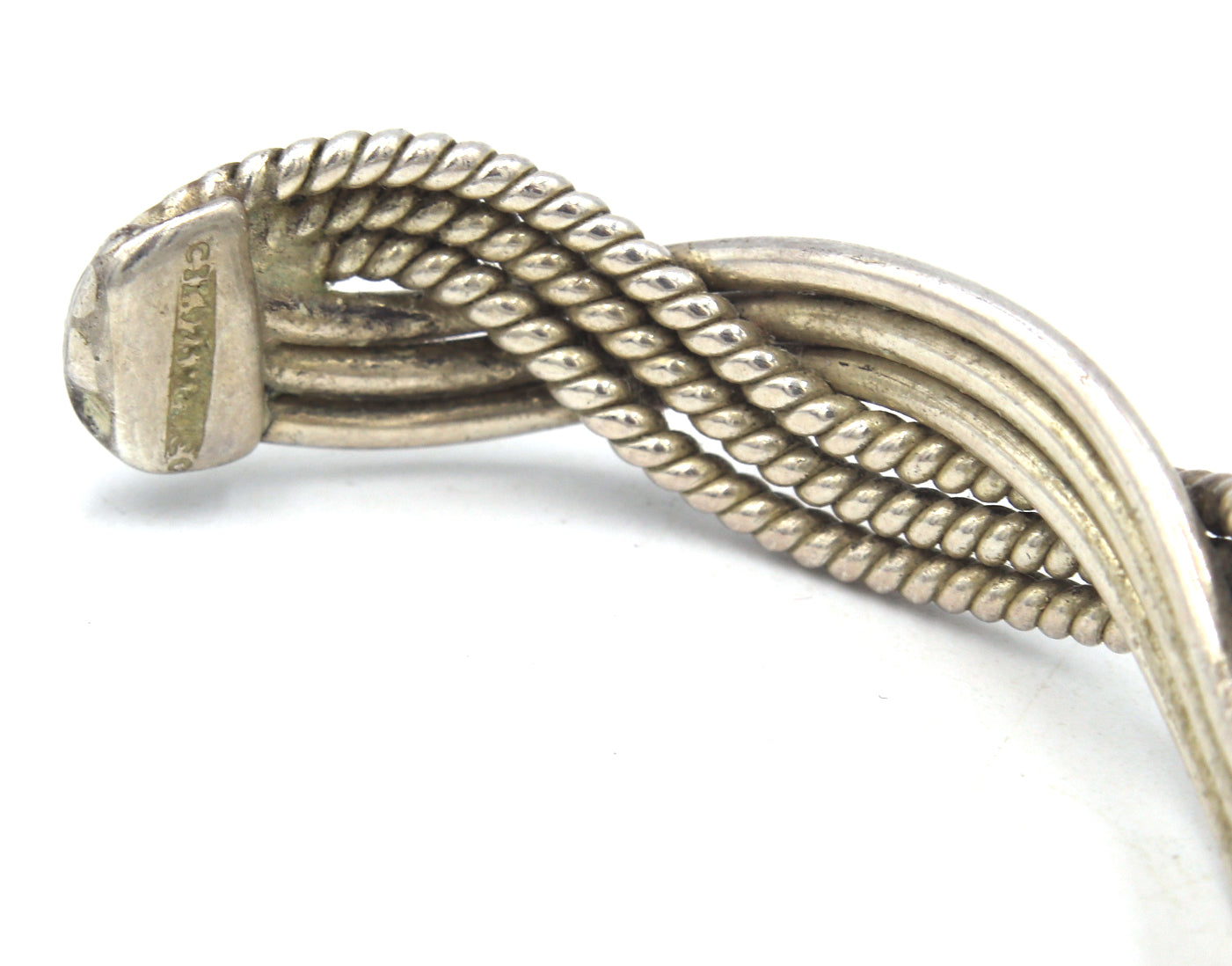 Vintage 925 Sterling silver twisted cuff bangle