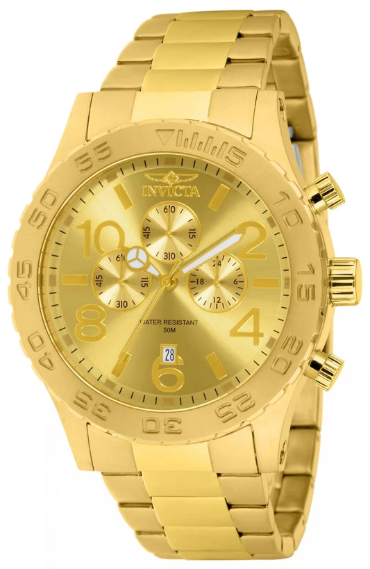 Invicta Men's 1270 Specialty Quartz Chronograph Gold Dial Watch