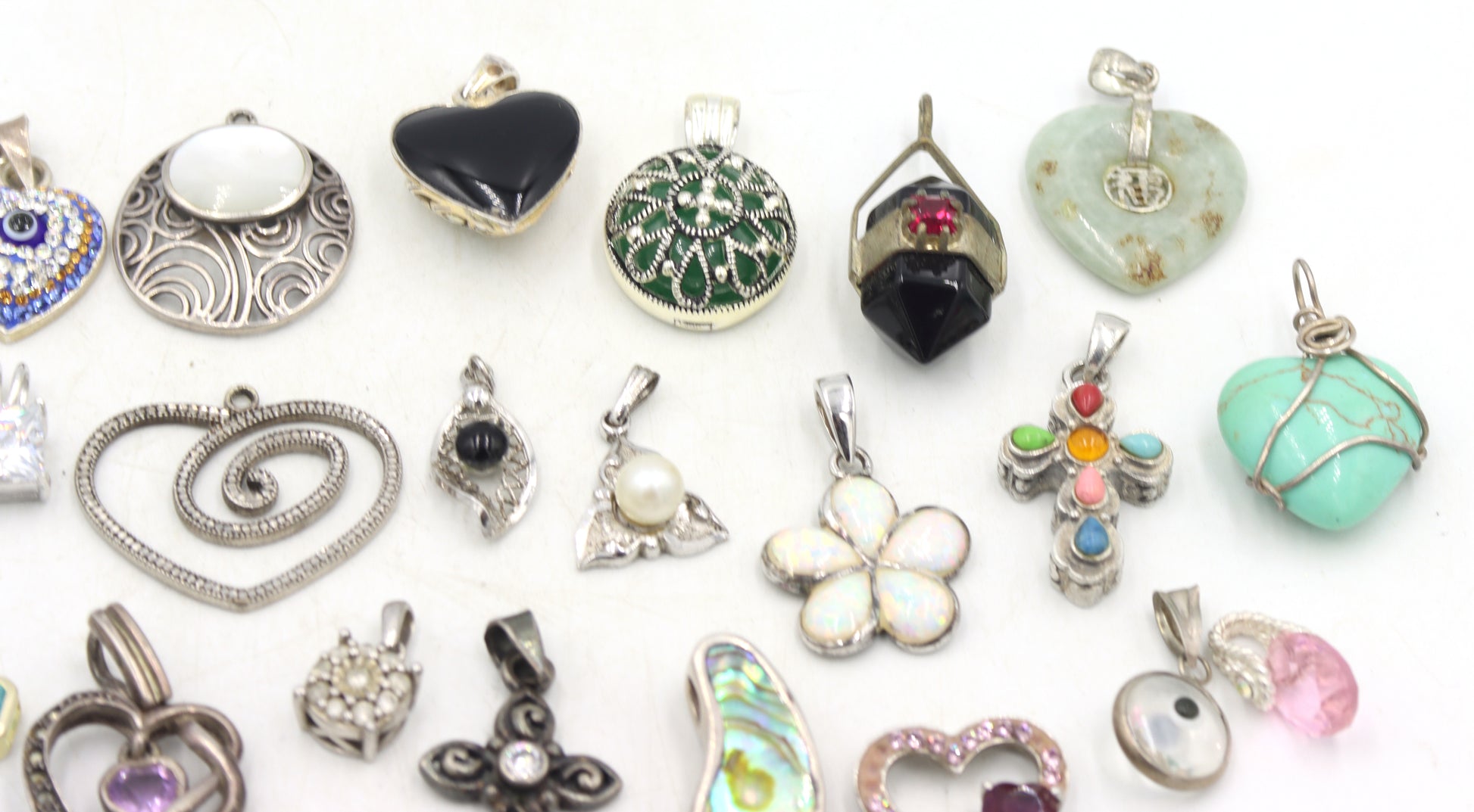 Group lot of Vintage 925 sterling silver pendants