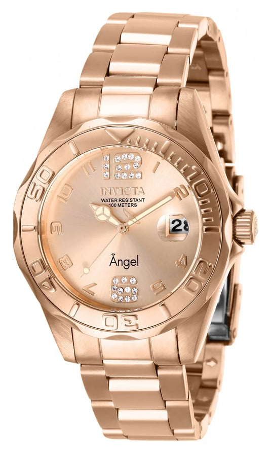 Invicta Women's 28681 Angel Quartz 3 Hand Rose Gold Dial  Watch
