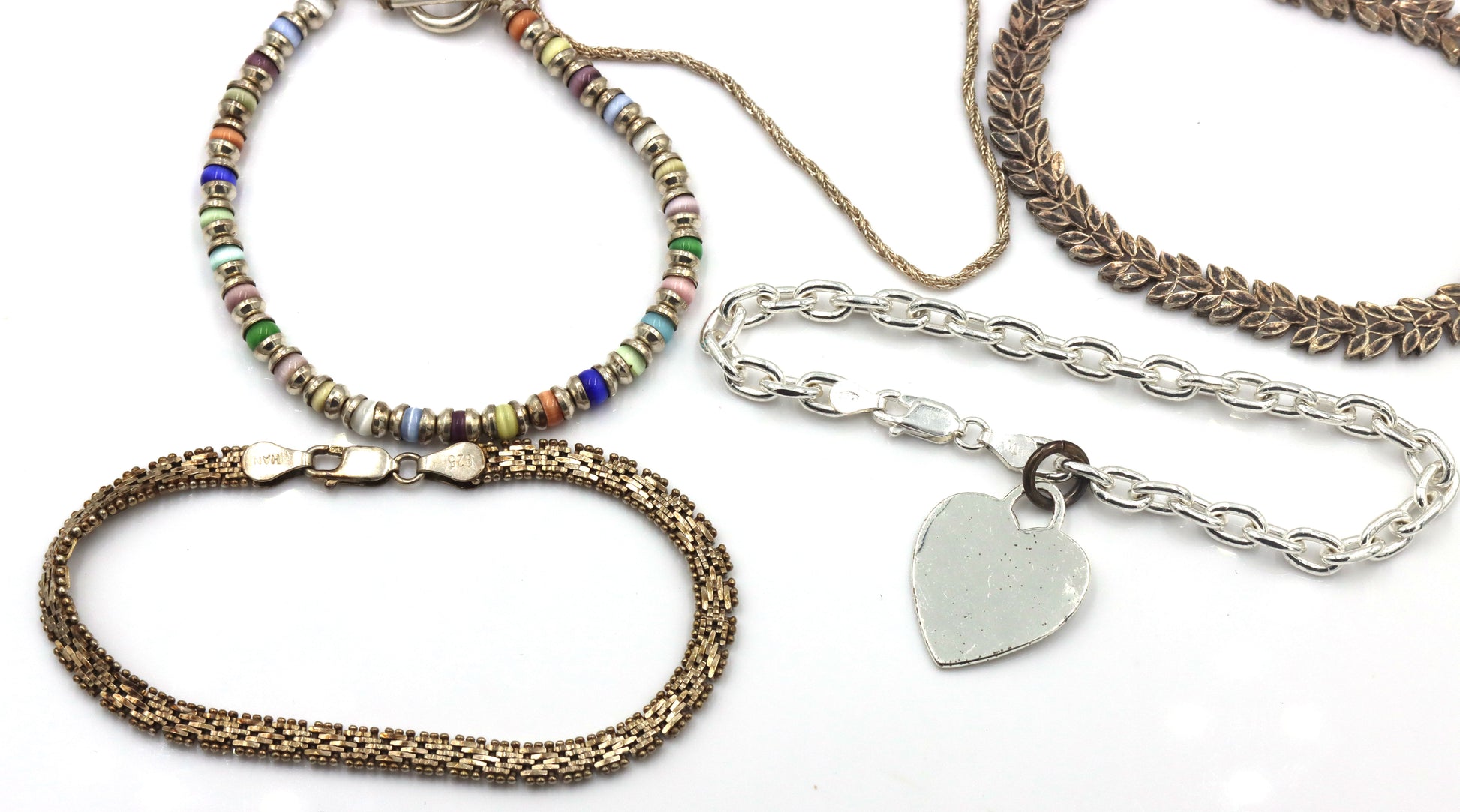 Group lot of 9 Vintage 925 sterling silver bracelets